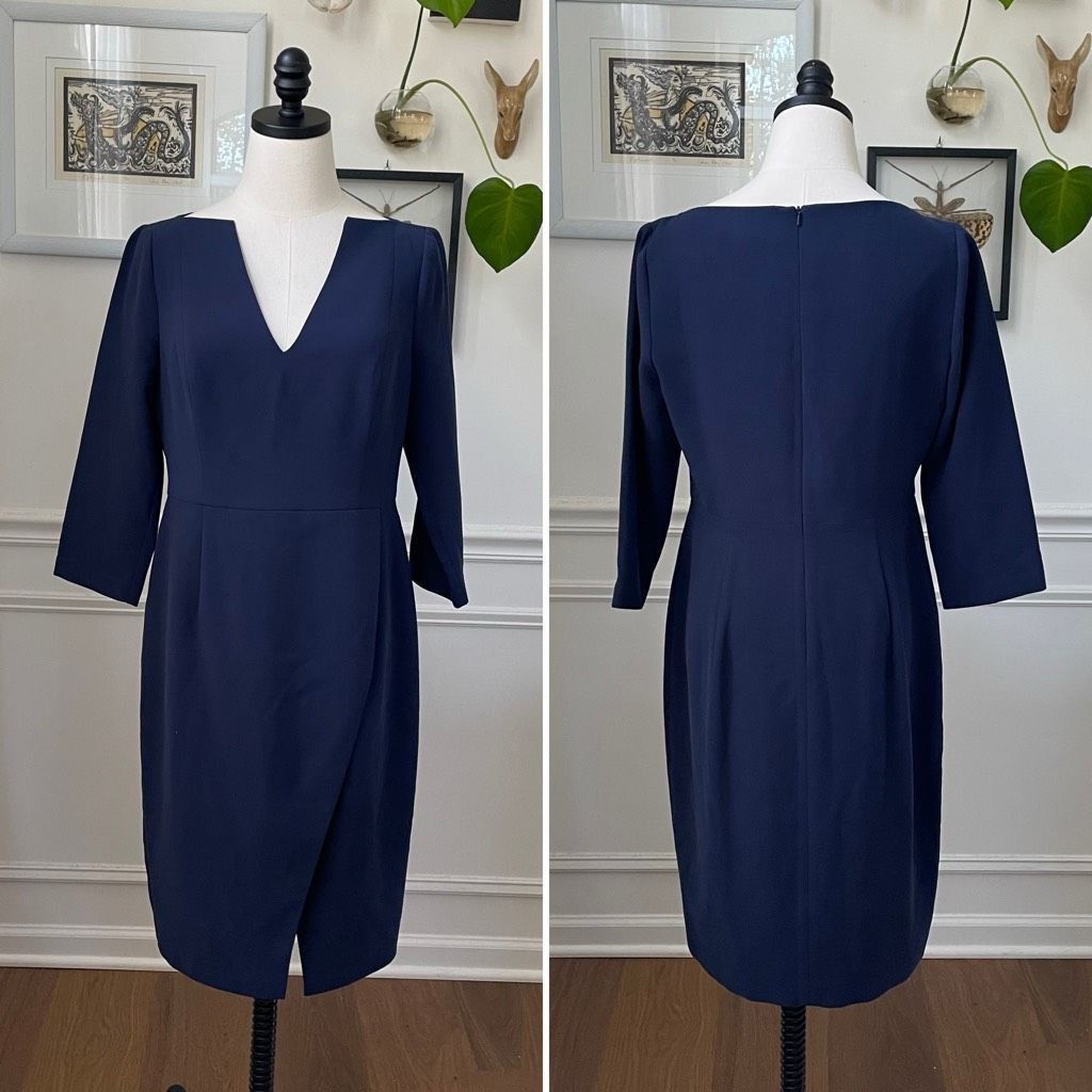 Other Black Halo Oklahoma Charlene Sheath Dress Dark Blue 12 Size XL / US 12-14 / IT 48-50 - 2 Thumbnail