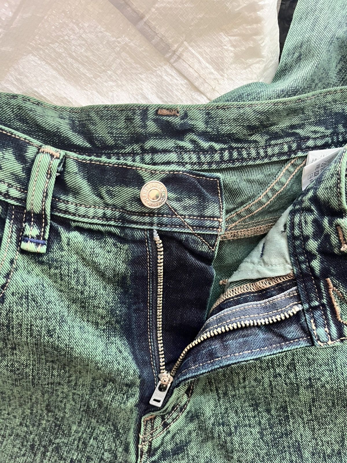 Japanese Brand 1990s RNA inc acidwash green #D4 Size US 27 - 7 Thumbnail