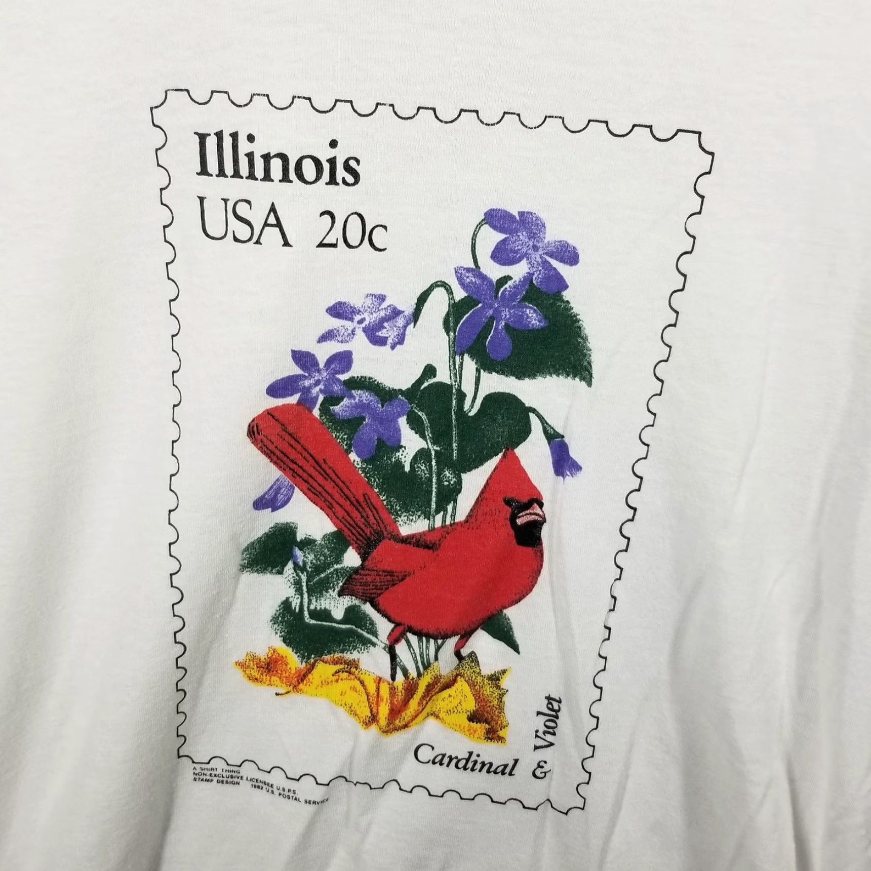Vintage Vintage Illinois Shirt Mens Medium White Cardinal Violet Stamp Graphic USA 80s Size US M / EU 48-50 / 2 - 2 Thumbnail