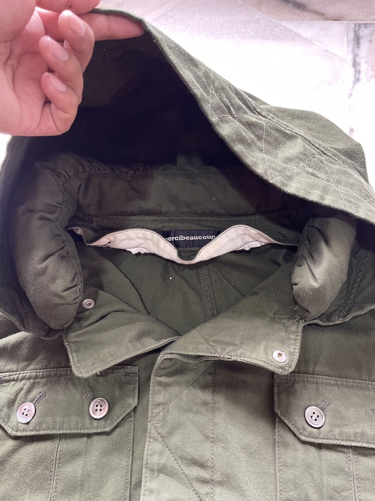 Issey Miyake × mercibeaucoup 2000s Mercibeaucoup Neck Pillow Army Green Parka Size US L / EU 52-54 / 3 - 12 Thumbnail