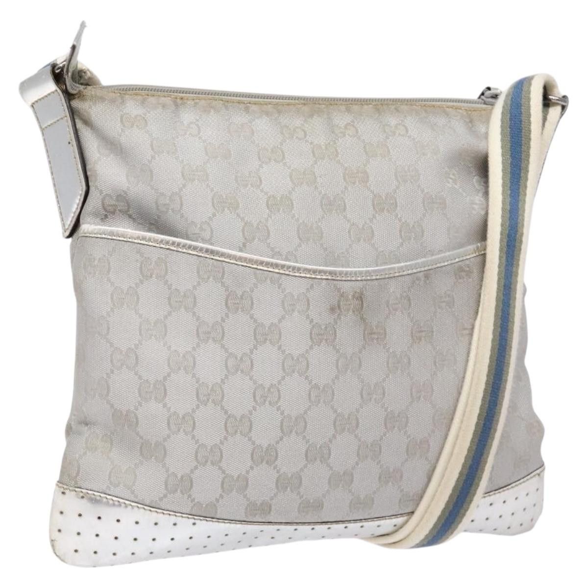 Gucci GUCCI GG Canvas Sherry Line Shoulder Bag Silver Size ONE SIZE - 1 Thumbnail