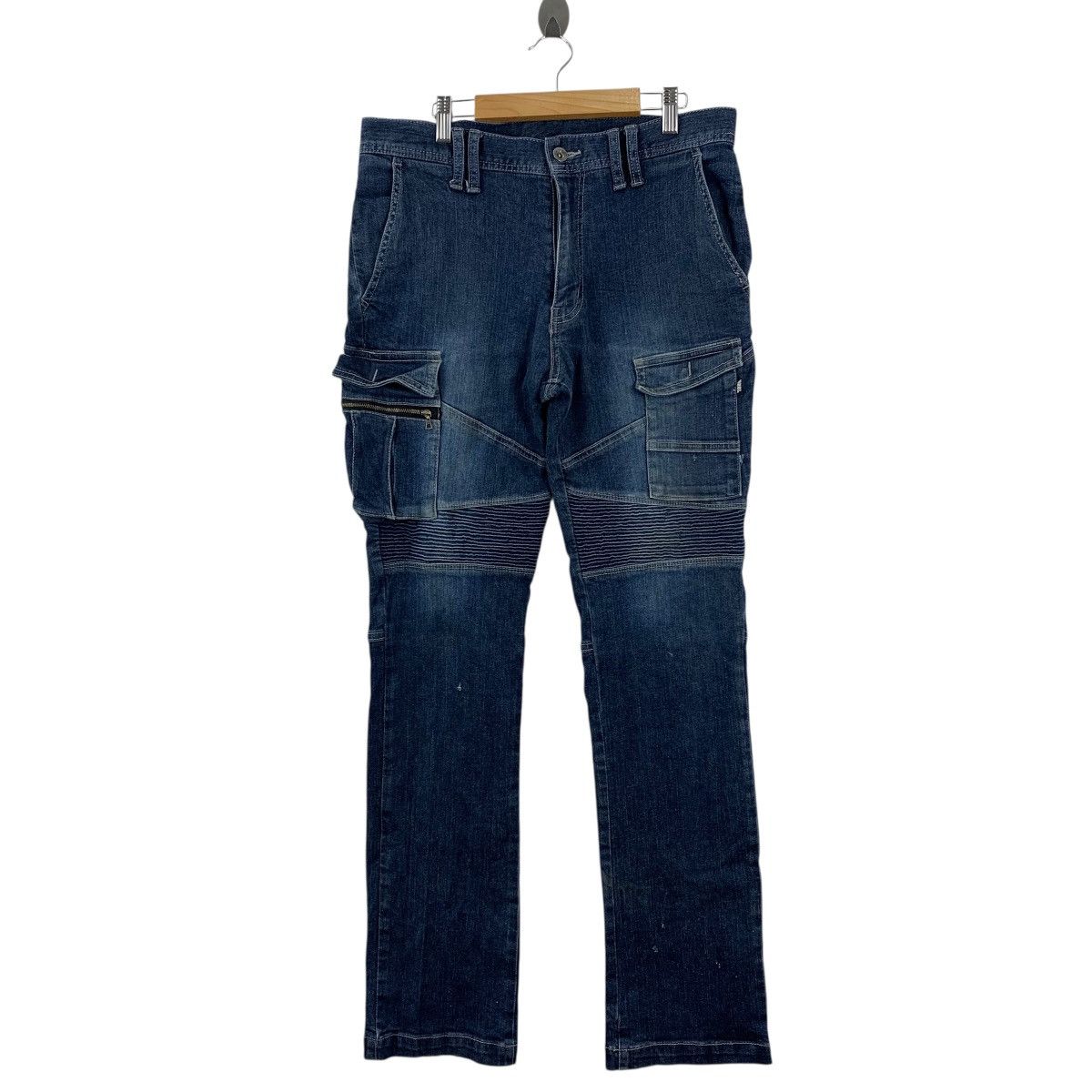 Japanese Brand TORAICHI Biker Style Japanese Denim Stretchable Cargo Pants Size US 32 / EU 48 - 1 Thumbnail