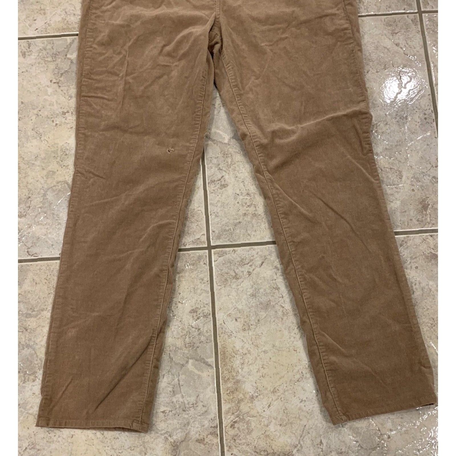 Talbots VINTAGE Women's 14 Talbots Beige High-Waist Straight Leg Stretch Corduroy Jeans 34X31 Size 36" / US 14 / IT 50 - 3 Thumbnail