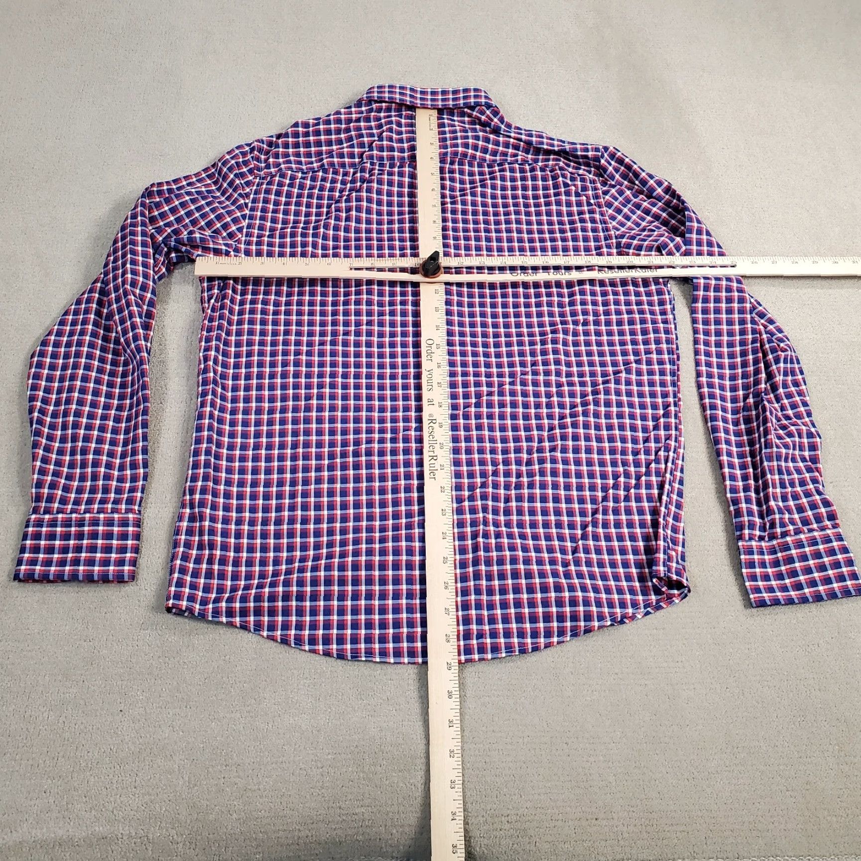 UNTUCKit UNTUCKit Shirt Mens L Blue Red White Button Up Performance Stretch Slim Plaid Jacket? Size US L / EU 52-54 / 3 - 5 Thumbnail