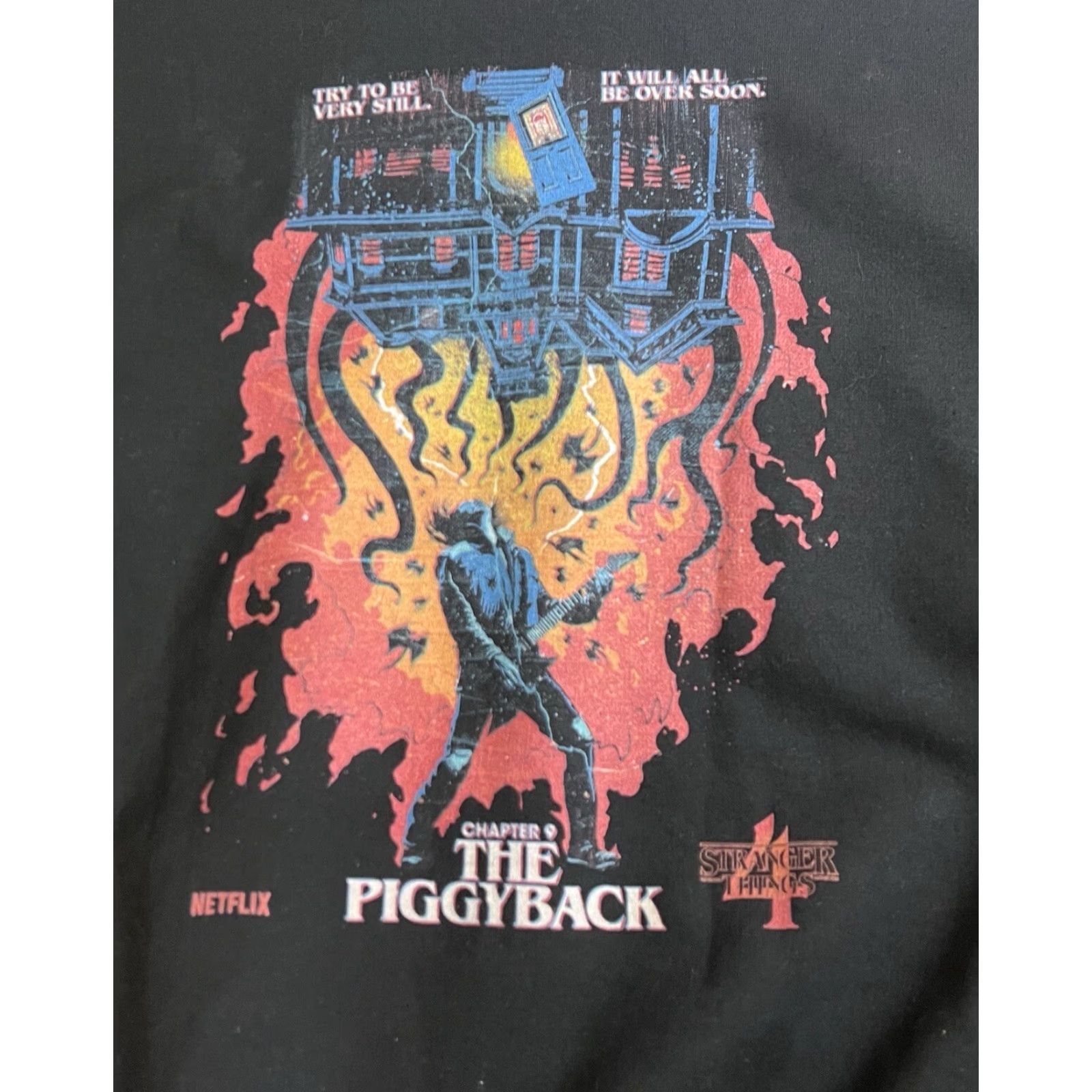 Gildan Netflix STRANGER THINGS Large Black Sweatshirt Chapter 9 Piggyback Be Still Size L / US 10 / IT 46 - 3 Thumbnail