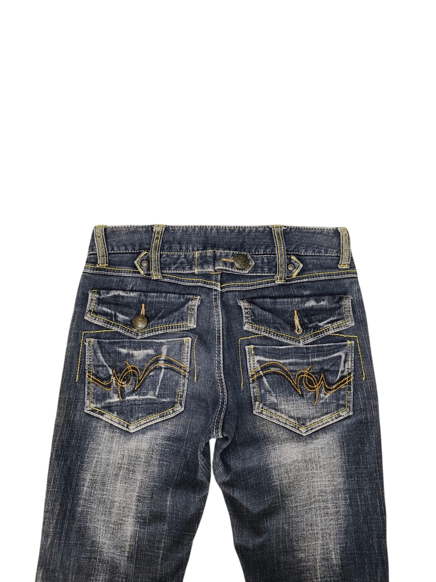 Tornado Mart Flare Jeans Chow Tribal Clawmark Denim Bootcut Low Rise Size US 28 / EU 44 - 2 Thumbnail