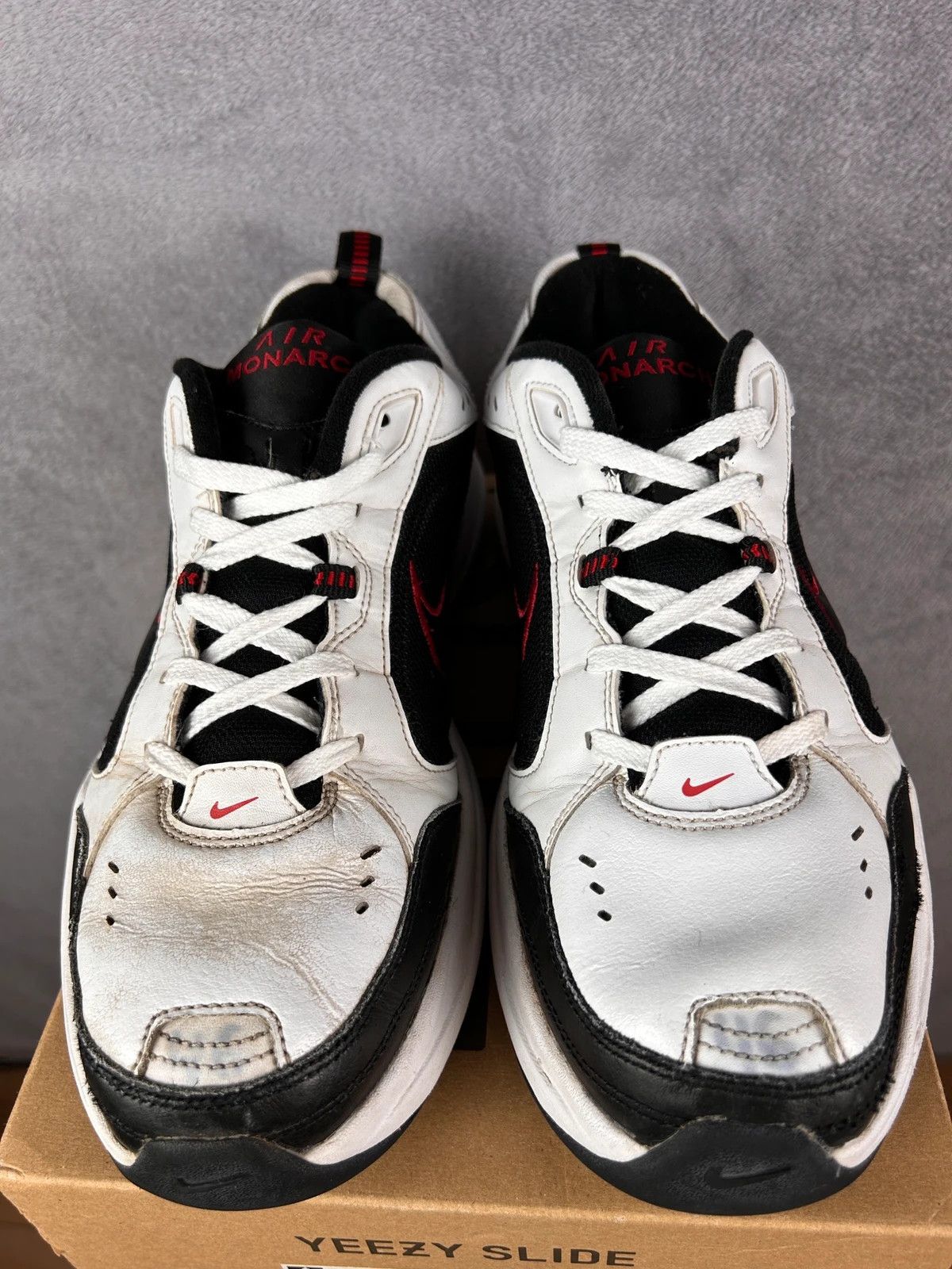 Nike Nike Air Monarch OG leather sneakers Y2K black white Size US 12 / EU 45 - 7 Thumbnail