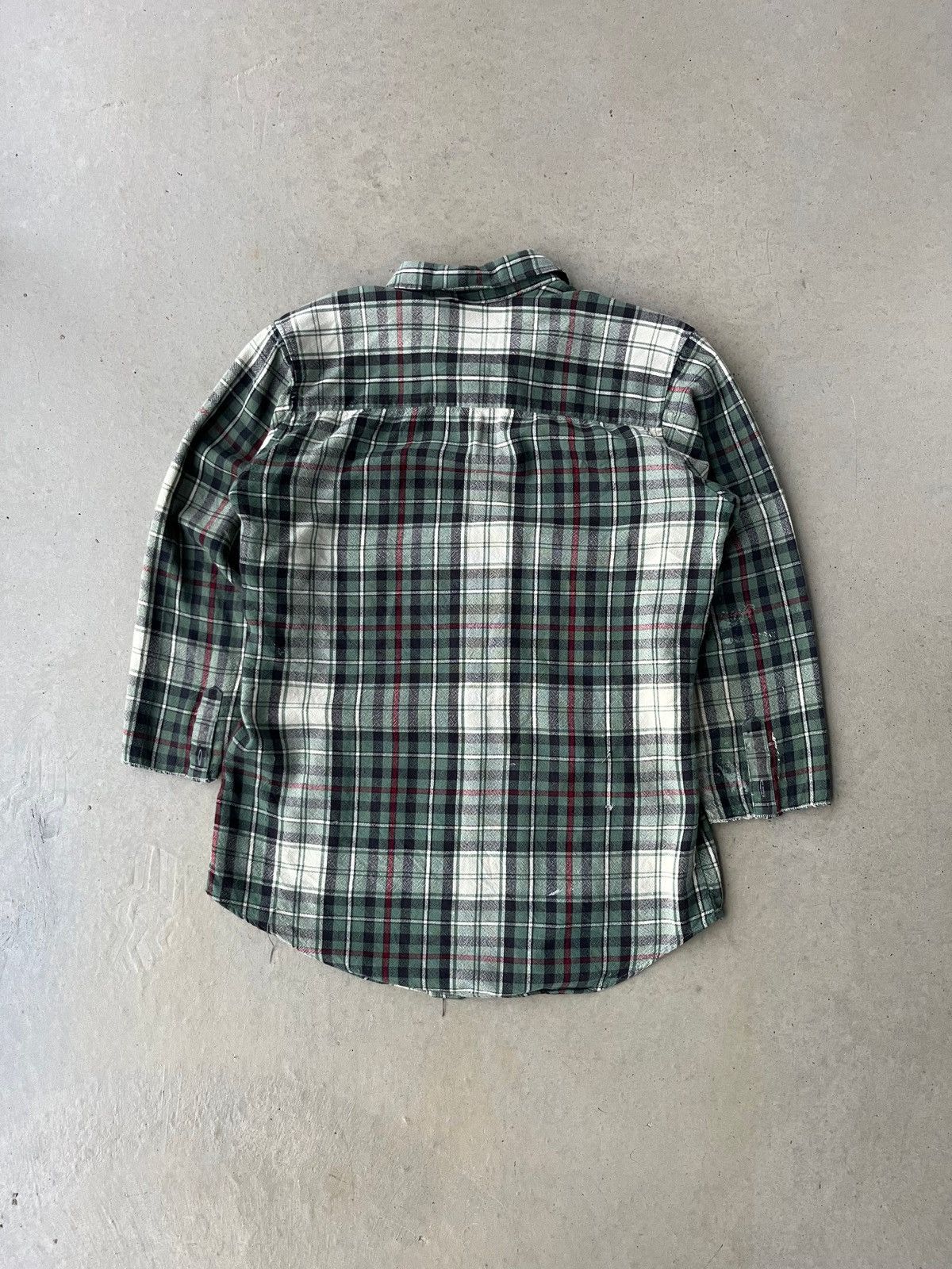 Vintage Vintage 1980s Green Plaid Acrylic 3/4 Sleeve Flannel Size US M / EU 48-50 / 2 - 2 Thumbnail
