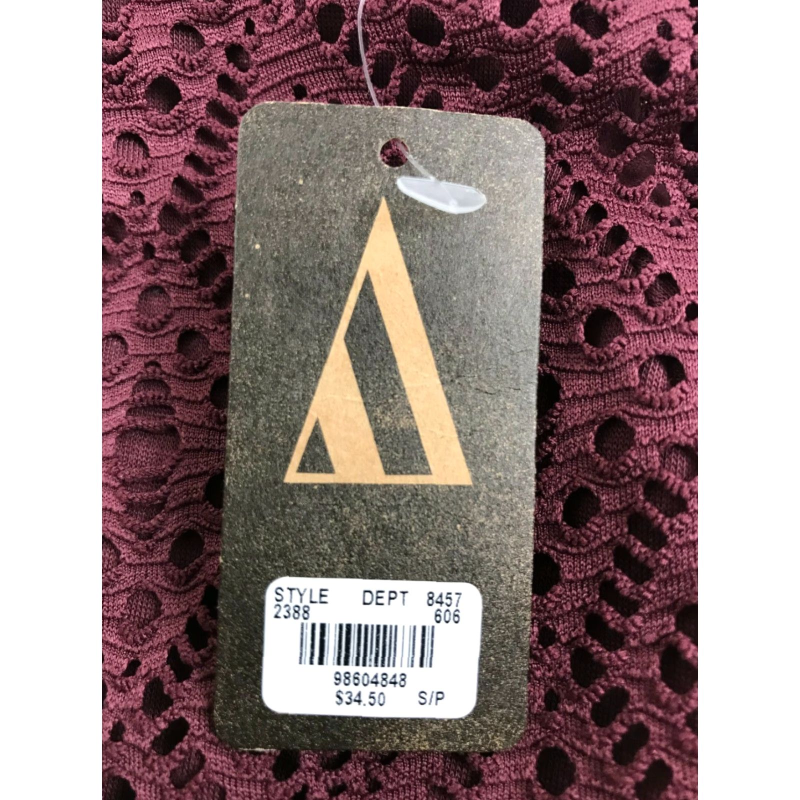 Vintage Cape Juby Mini Skirt Women's Size S Maroon A-Line Pull On Elastic Waist NWT Size 28" / US 6 / IT 42 - 7 Thumbnail