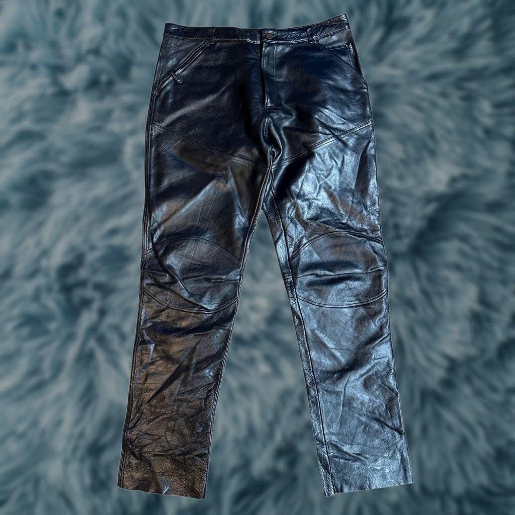 Diesel × Vintage Crazy Vintage Y2K Diesel Leather Pants Moto Biker