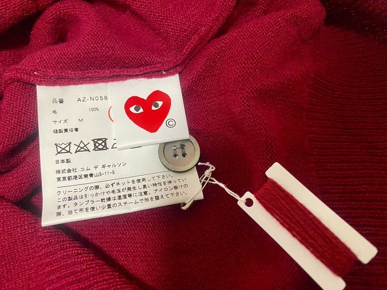 Comme des Garcons Comme Des Garcons Cashmere cardigan CDG cardigan red heart Size US M / EU 48-50 / 2 - 2 Thumbnail
