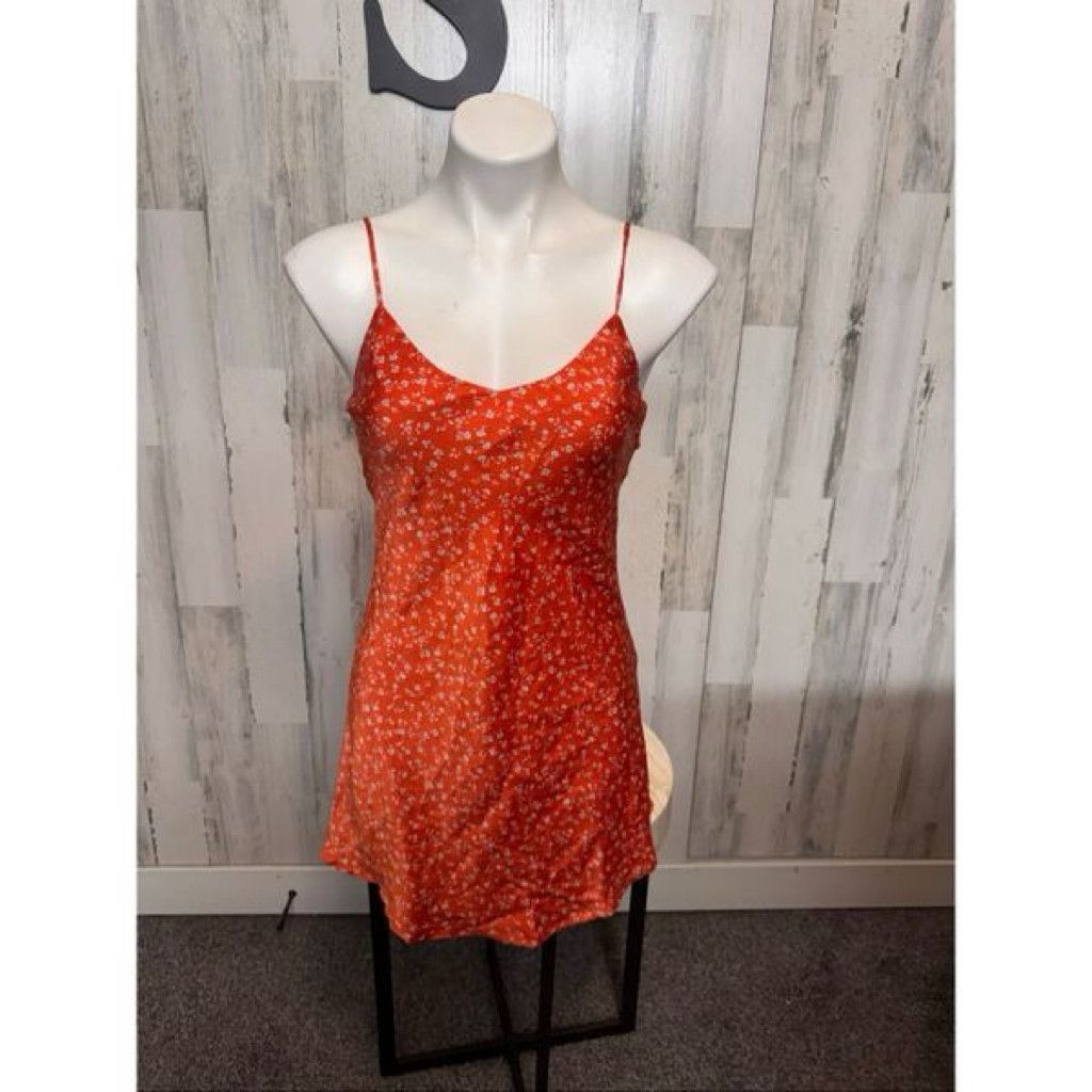rue21 Forever 21 Orange Floral Dress Small Dress Spaghetti Strap Size S / US 4 / IT 40 - 5 Thumbnail
