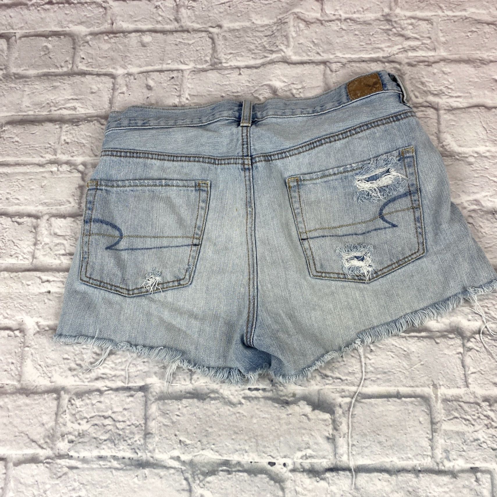 American Eagle Outfitters American Eagle Womens Jean Shorts Size 4 Mid Rise Cut-Off Distressed Button Fly Size 27" / US 4 / IT 40 - 2 Thumbnail