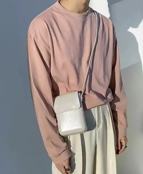 Vintage 2022 Korean Fashion White Retro Square Crossbody Bag, Men's