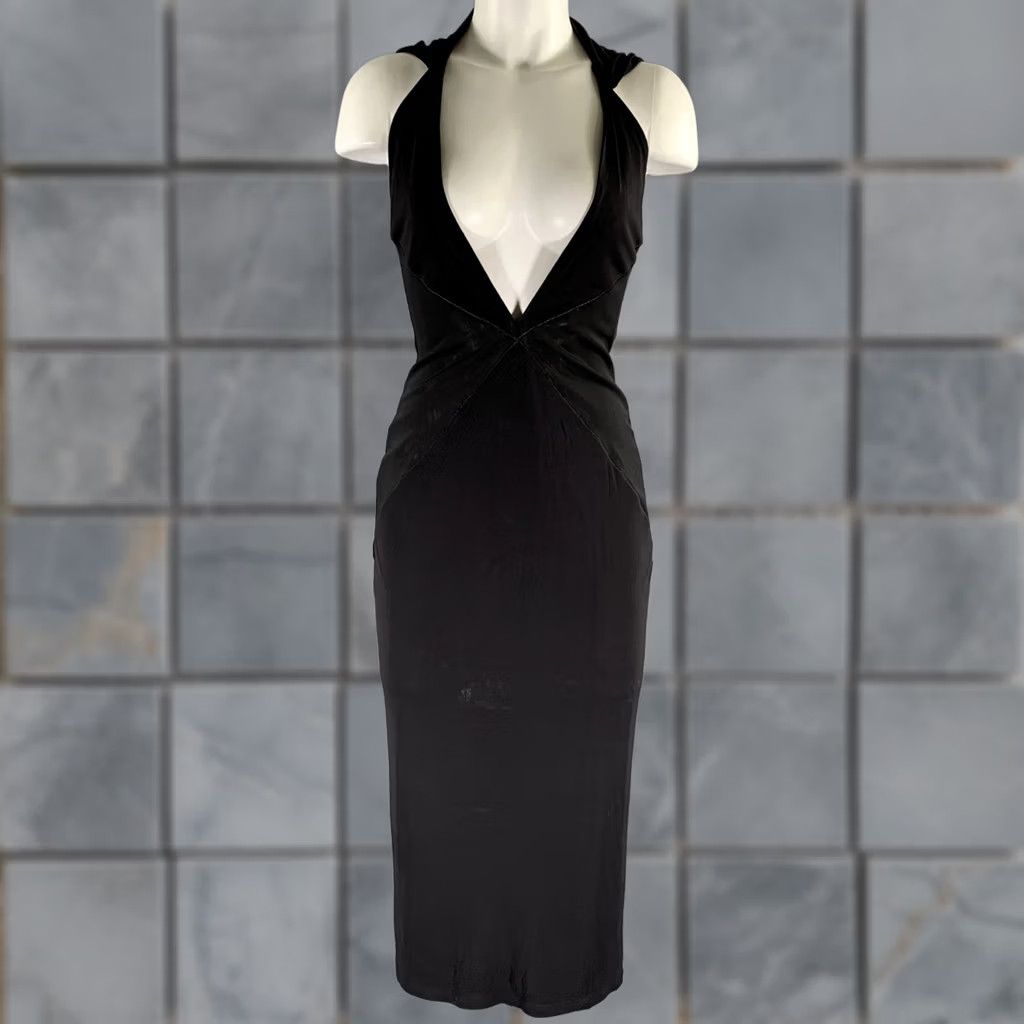 Miaou MIAOU Dress Knee Length Black S Spandex Viscose Women Midi Knee-Length Size S / US 4 / IT 40 - 1 Thumbnail