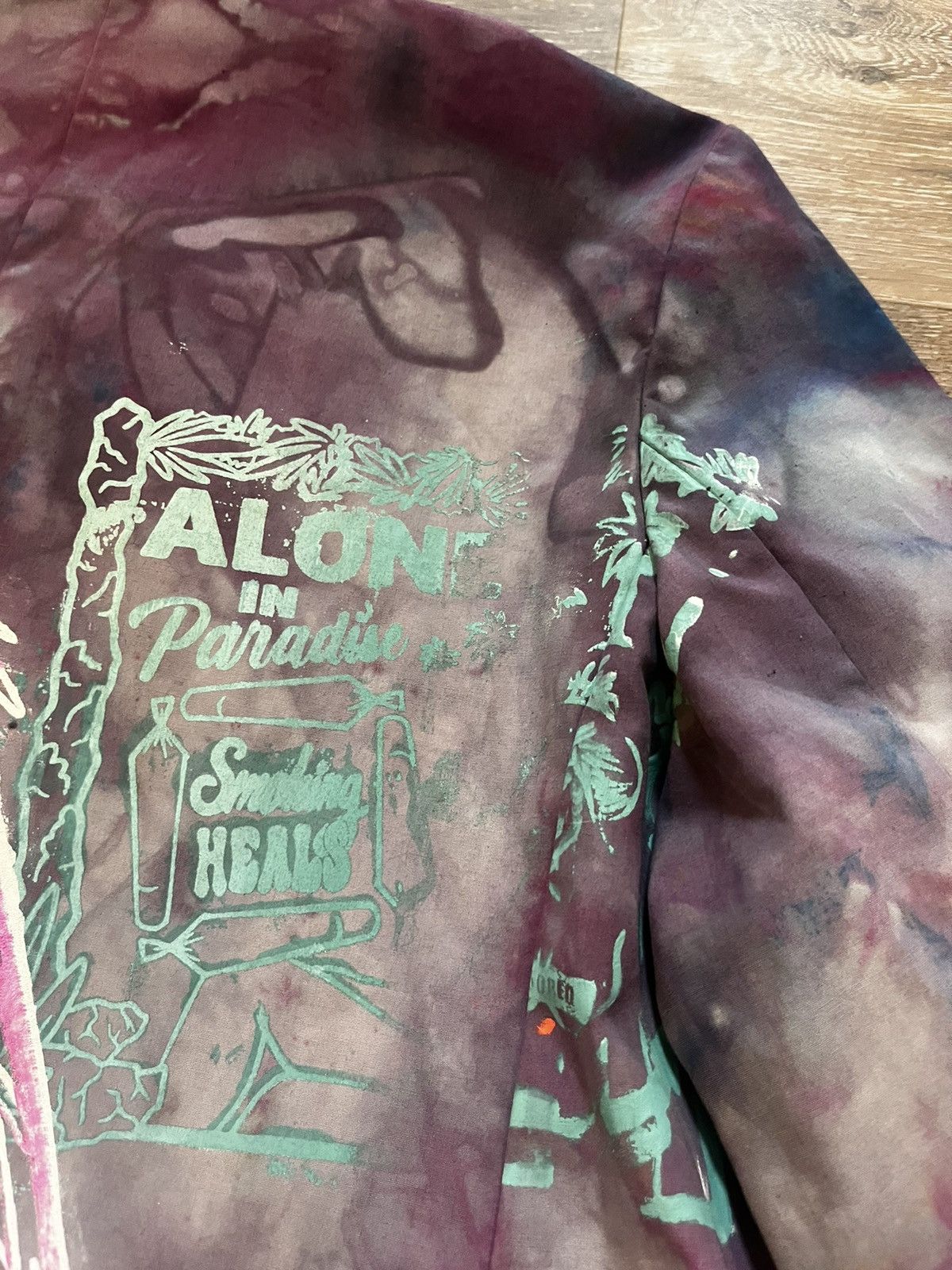 Vintage Custom Tie Dyed Smoking Heals Up-Cycled Long Coat Size L / US 10 / IT 46 - 8 Thumbnail