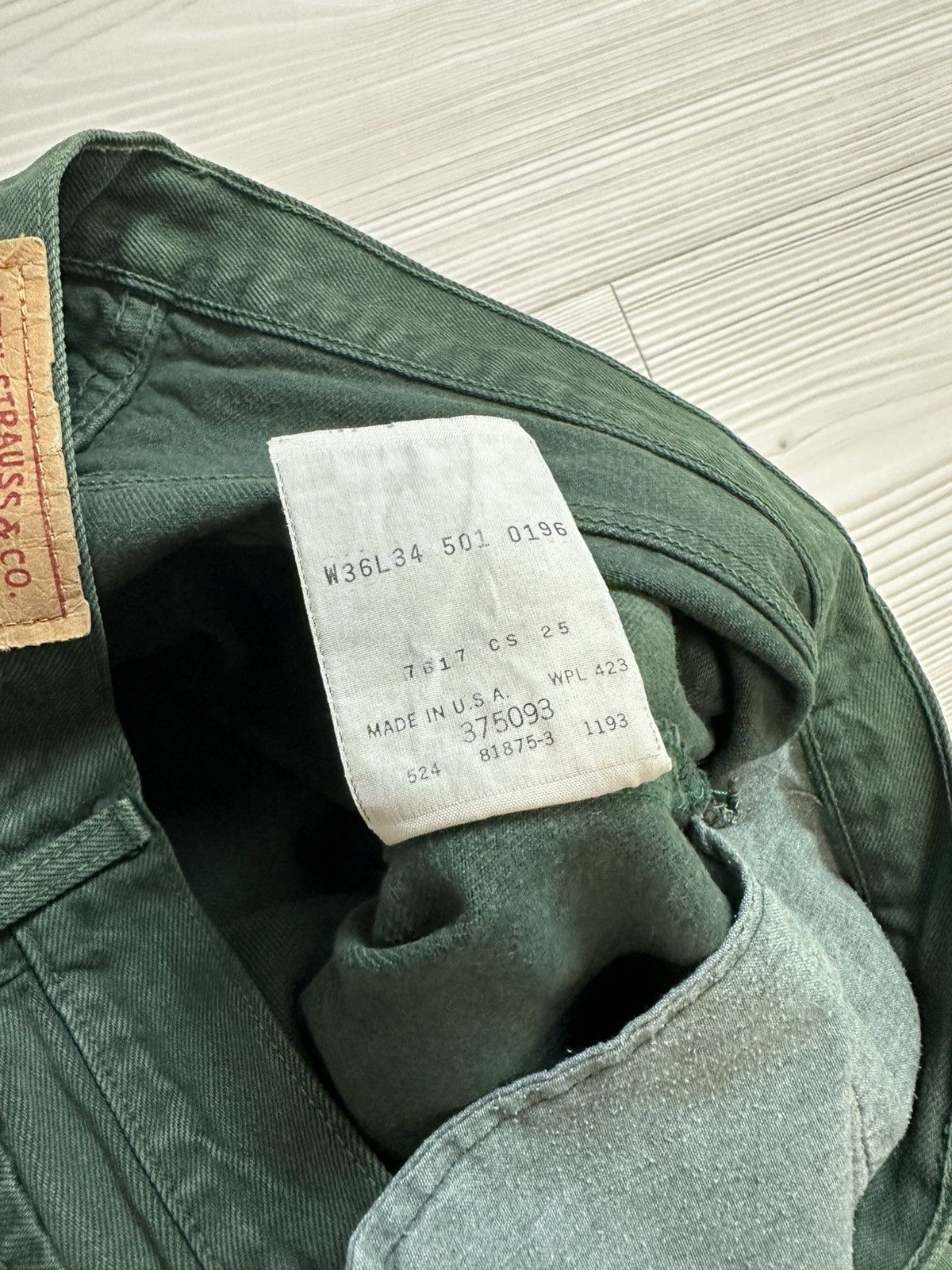 Levi's Vintage Clothing Levi’s vintage 93’ green jeans 501 36/34 Size US 36 / EU 52 - 5 Thumbnail