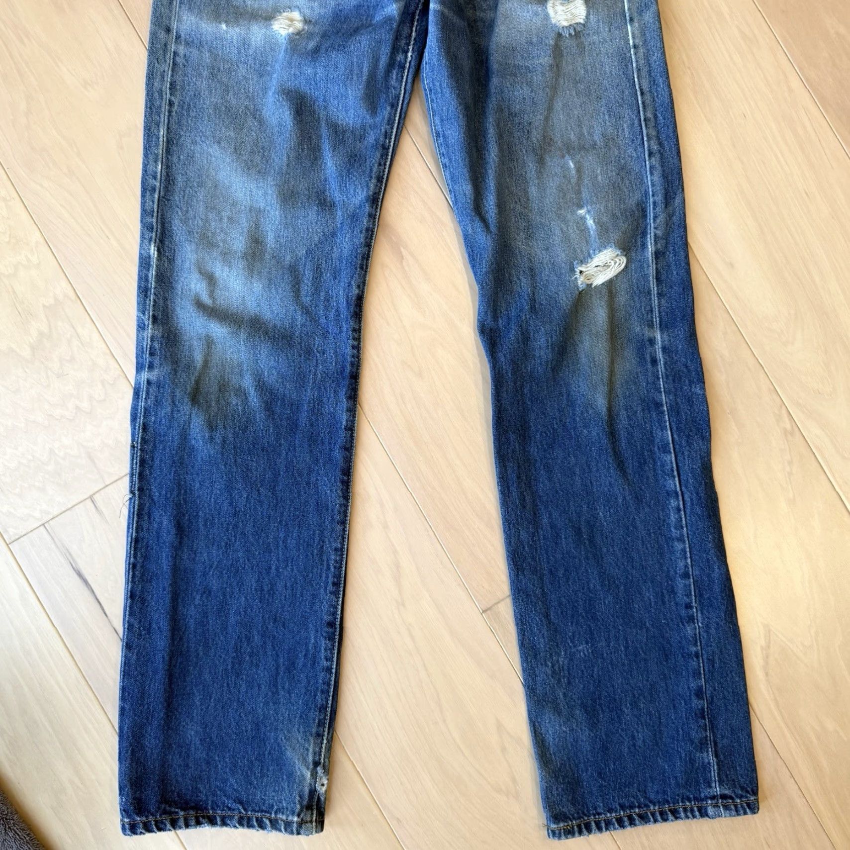 Levi's VINTAGE Levi's 501 Jeans 30 Blue Denim Straight 5-Pocket Regular Mens 90s Western Size US 30 / EU 46 - 4 Thumbnail