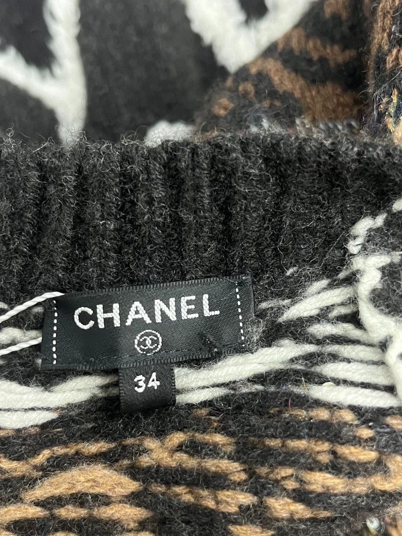 Other Chanel Snow series color-blocked wool knitted dress Size XXS / US 00 / IT 34 - 5 Thumbnail