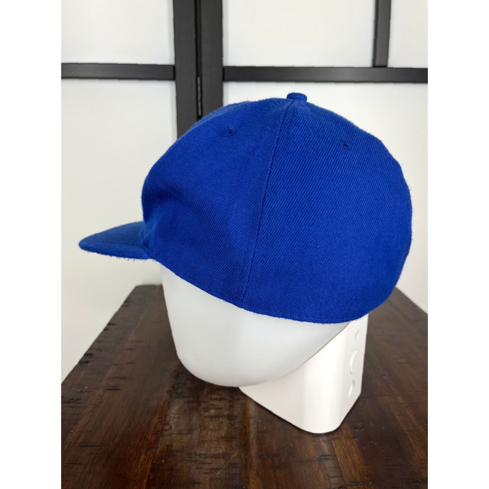 Vintage XP Cap Hat Fitted Adult Medium Blue LA Letters 100% Acrylic Twill Embroidered Cap Mens Style Baseball Cap Varsity LA 90s Theme Size ONE SIZE - 5 Thumbnail