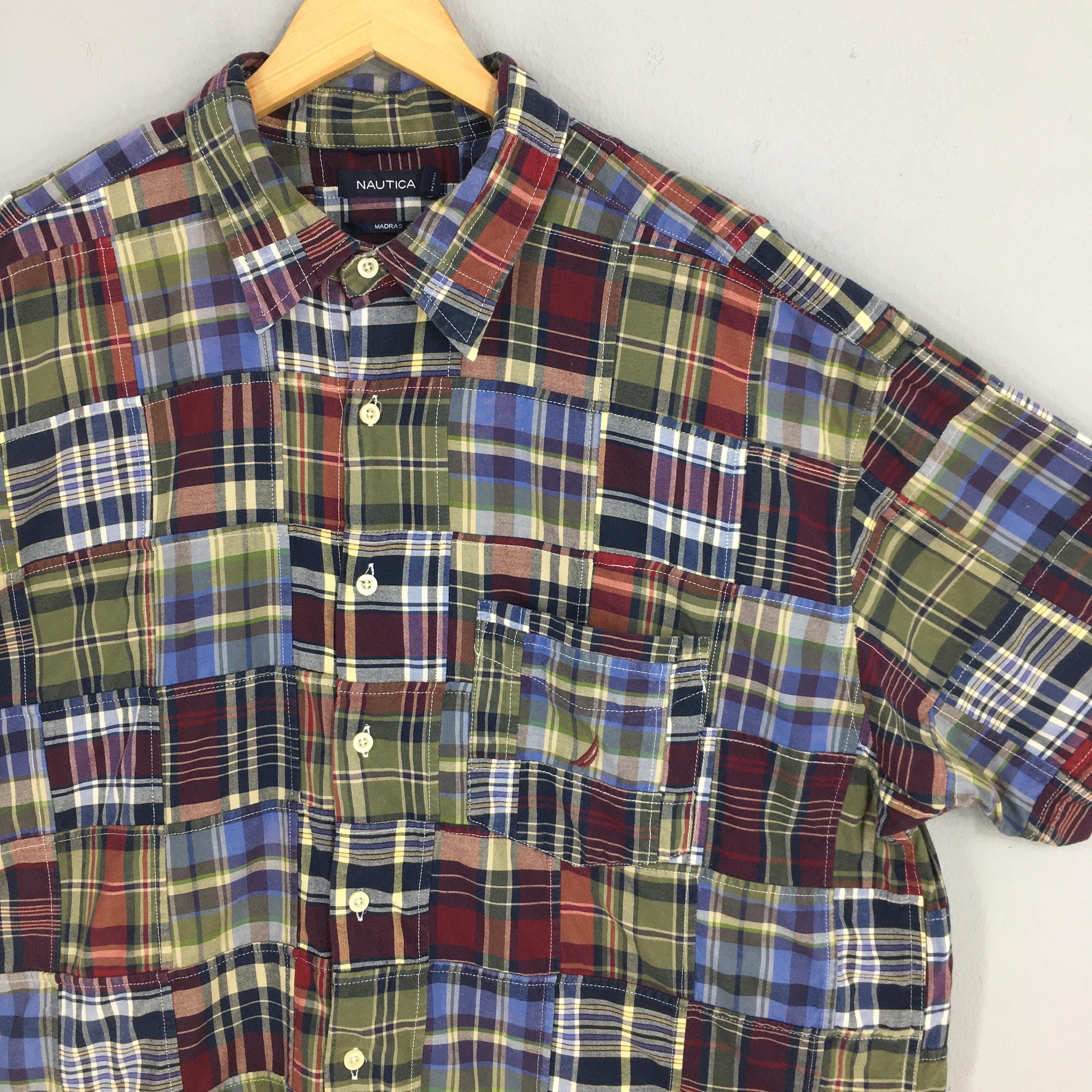 Nautica Vintage Nautica Patchwork Checkered Shirt 2XLarge Size US XXL / EU 58 / 5 - 2 Thumbnail