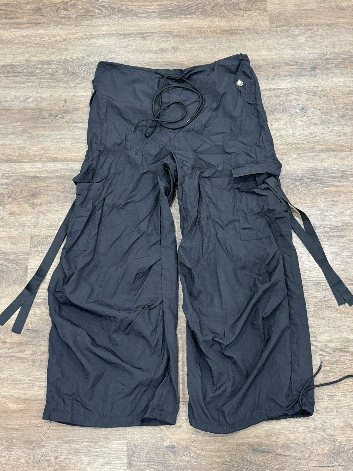 Japanese Brand Black bondage cargo pants Size US 34 / EU 50 - 1 Thumbnail