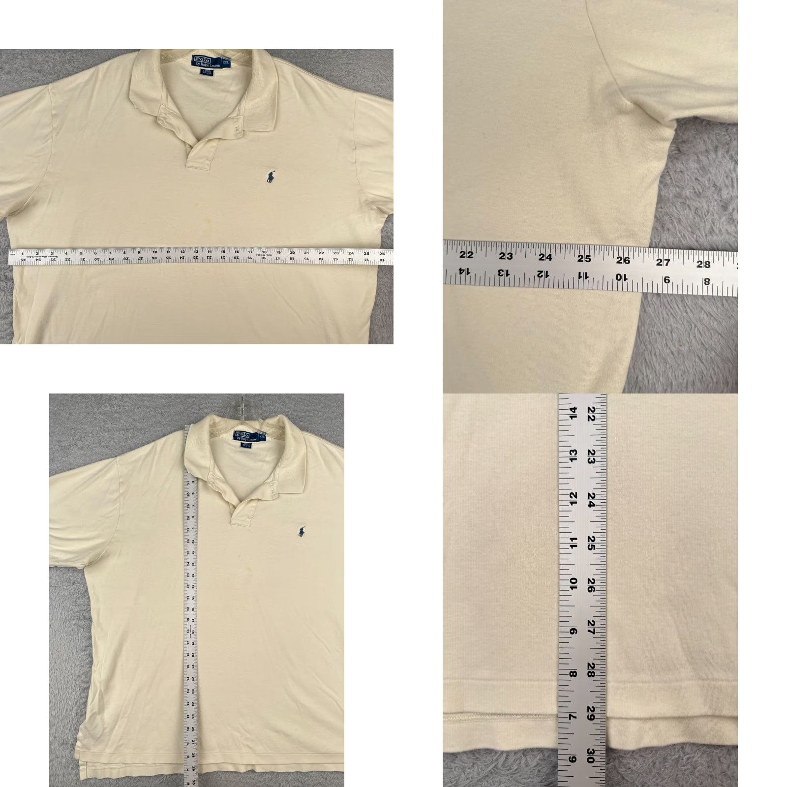 Ralph Lauren VINTAGE Polo Ralph Lauren Shirt Men 2XL Yellow Short Sleeve 100% Cotton Polo Shirt, Vintage, 80s, Golf Mens Size US XXL / EU 58 / 5 - 8 Thumbnail