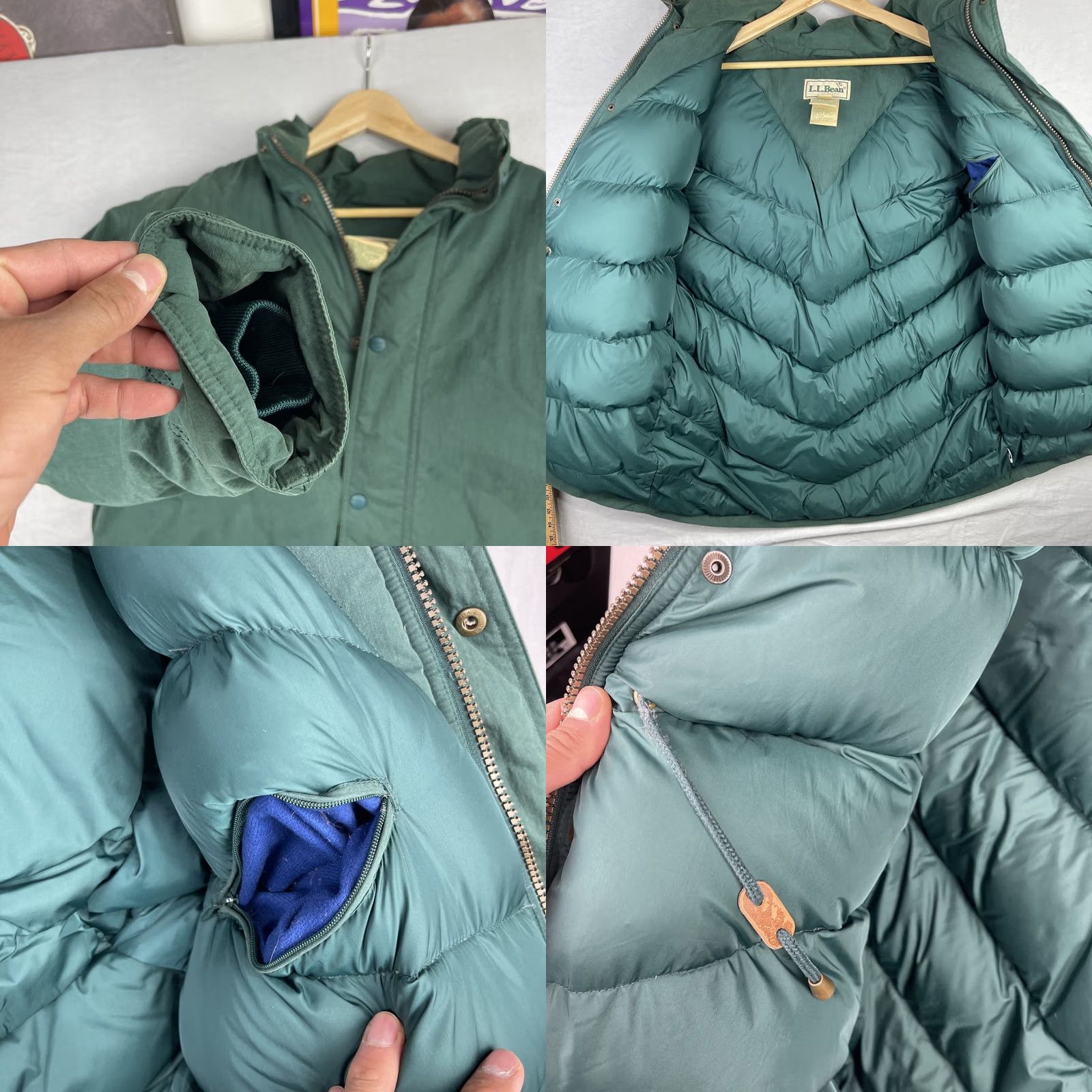 Vintage VINTAGE L.L. Bean Jacket Parka Coat Long Hooded Down Green Mens Large Size US L / EU 52-54 / 3 - 9 Thumbnail