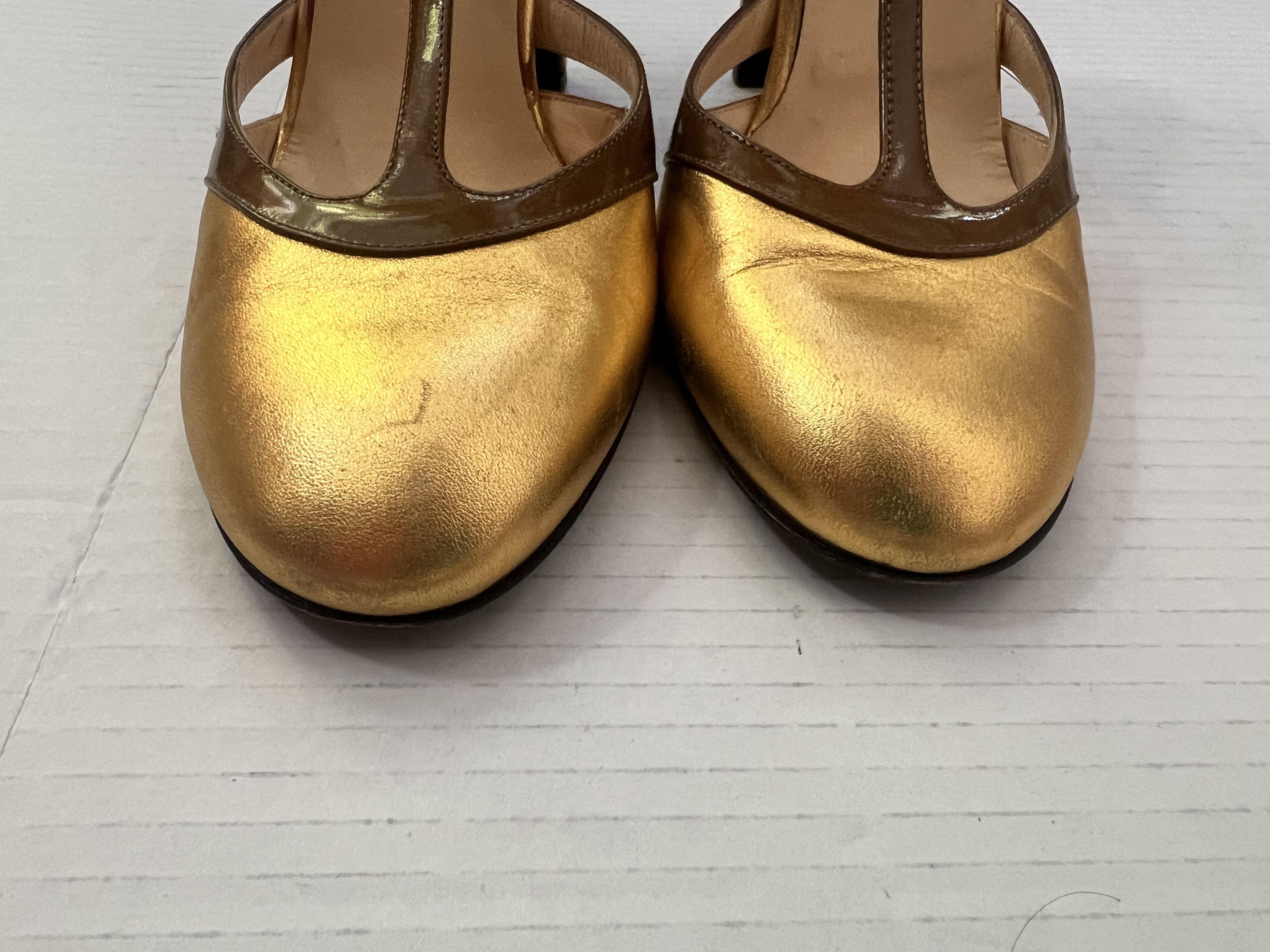 Prada Prada Gold vintage heels size 38 Size US 8 / IT 38 - 9 Thumbnail