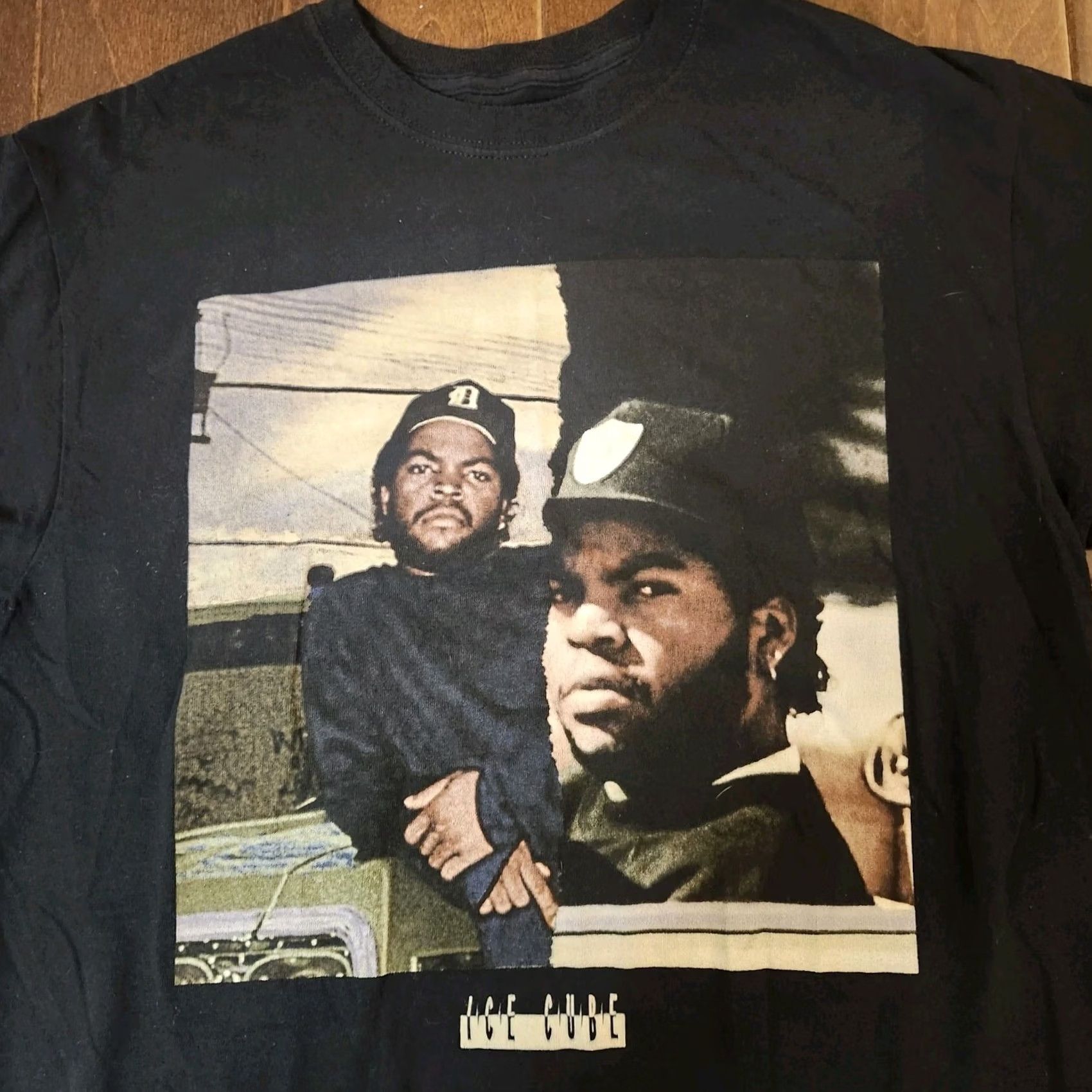 Vintage Ice Cube T Shirt West Coast 90s Retro Front Print Black Cotton Short Sleeve Crew Neck M Mens Womens Unisex Adult Regular Fit Graphic 2020s Size US M / EU 48-50 / 2 - 4 Thumbnail
