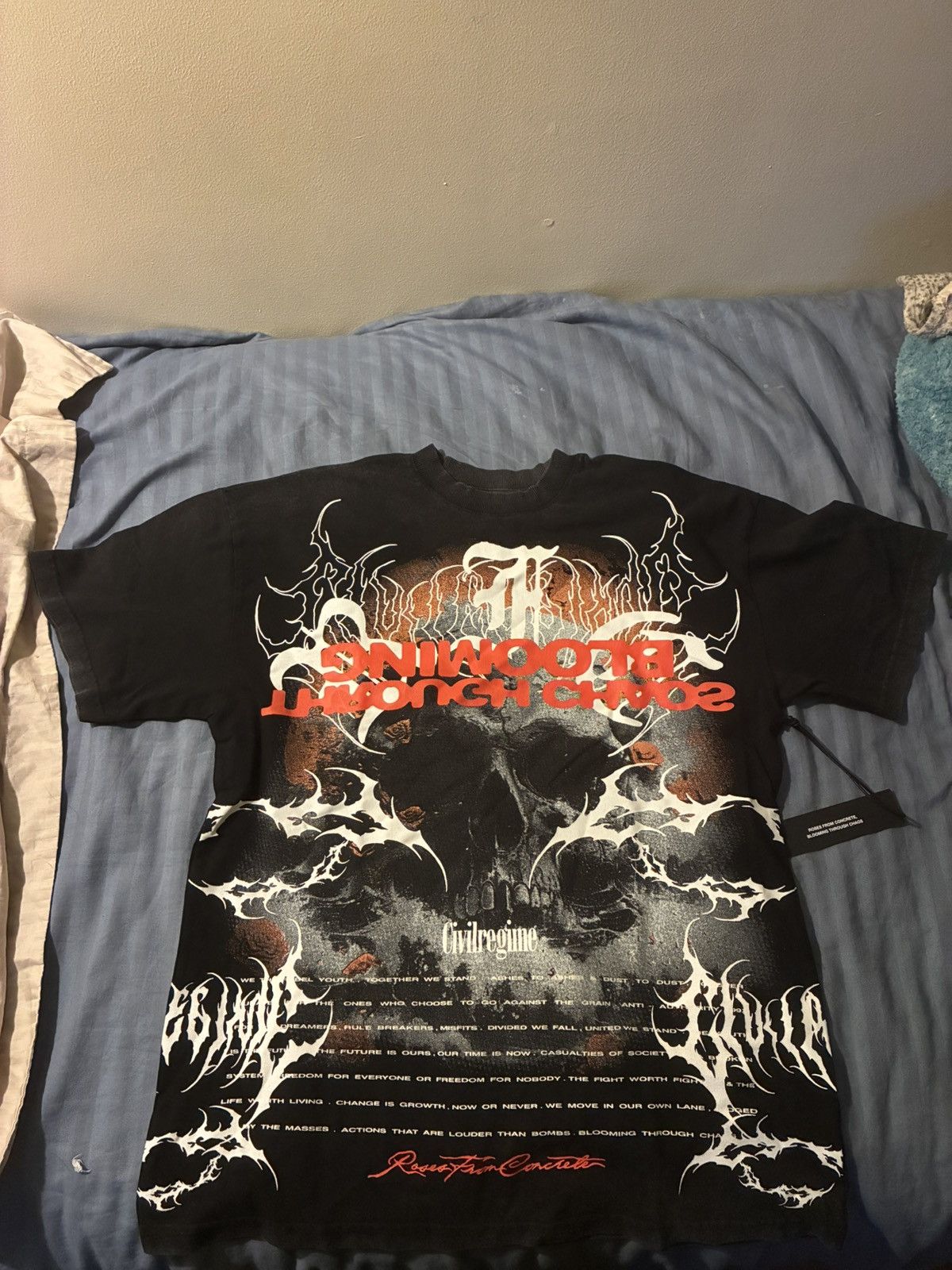 Civil Regime Civil Regime “Blooming Through Chaos” Skull Graphic Tee – M Size US M / EU 48-50 / 2 - 1 Thumbnail