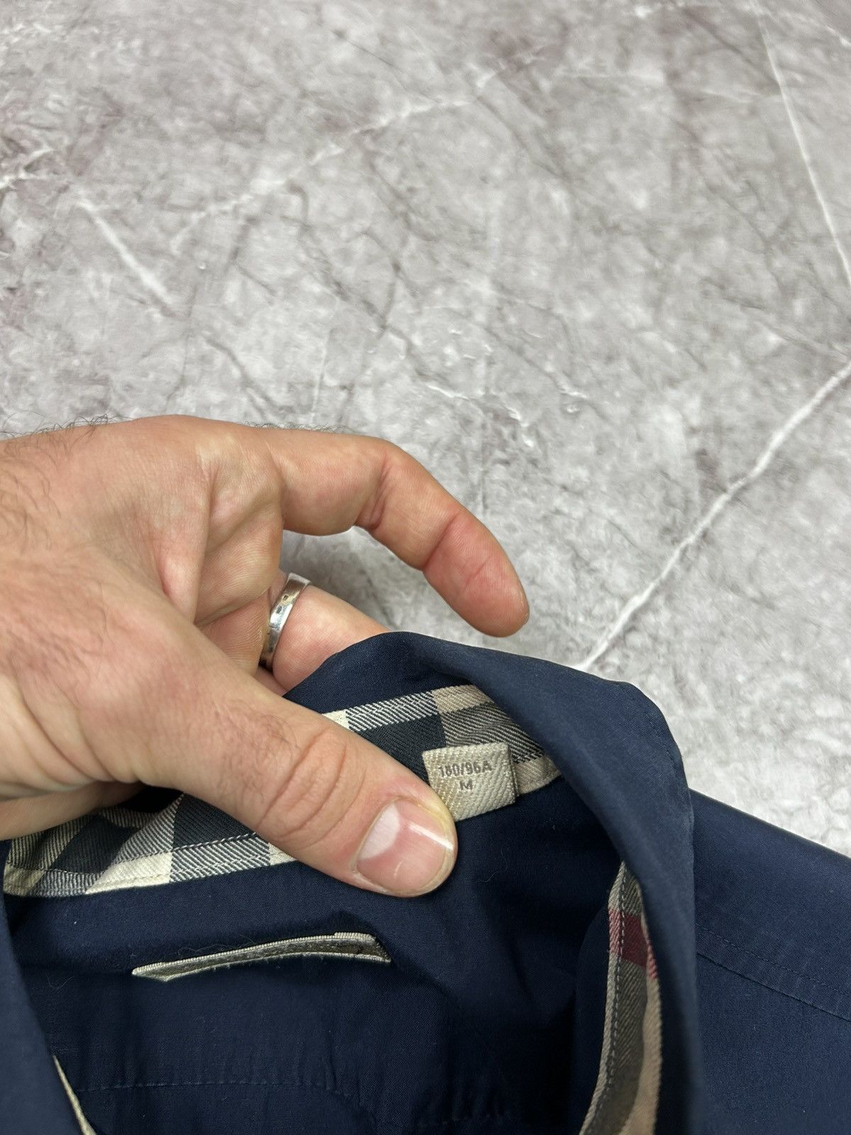 Burberry Burberry Brit Button Up Dark Blue Long Sleeve Nova Check Size US M / EU 48-50 / 2 - 10 Thumbnail