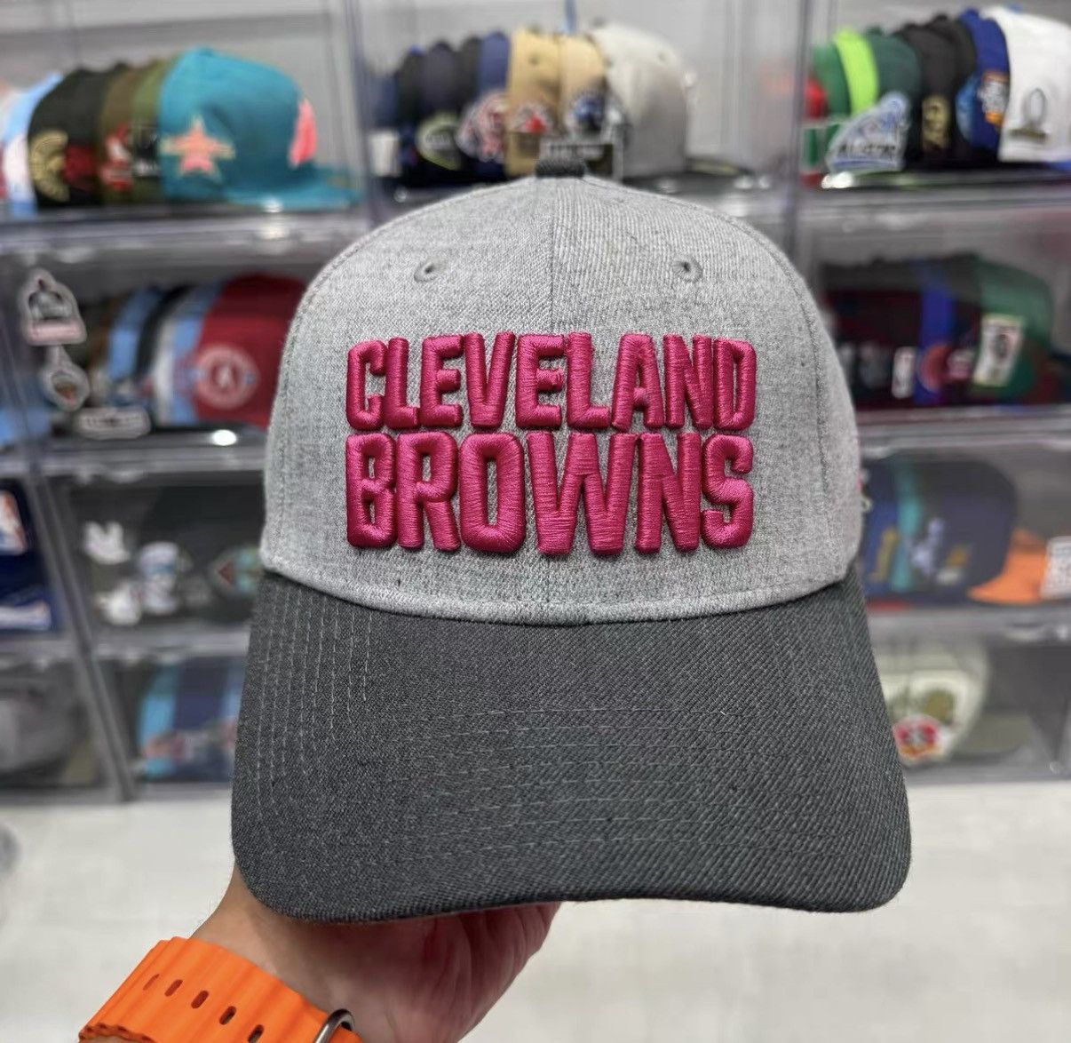 New Era New Era NFL Cleveland Browns Pink Ribbon Baseball Cap J32 Size ONE SIZE - 2 Thumbnail