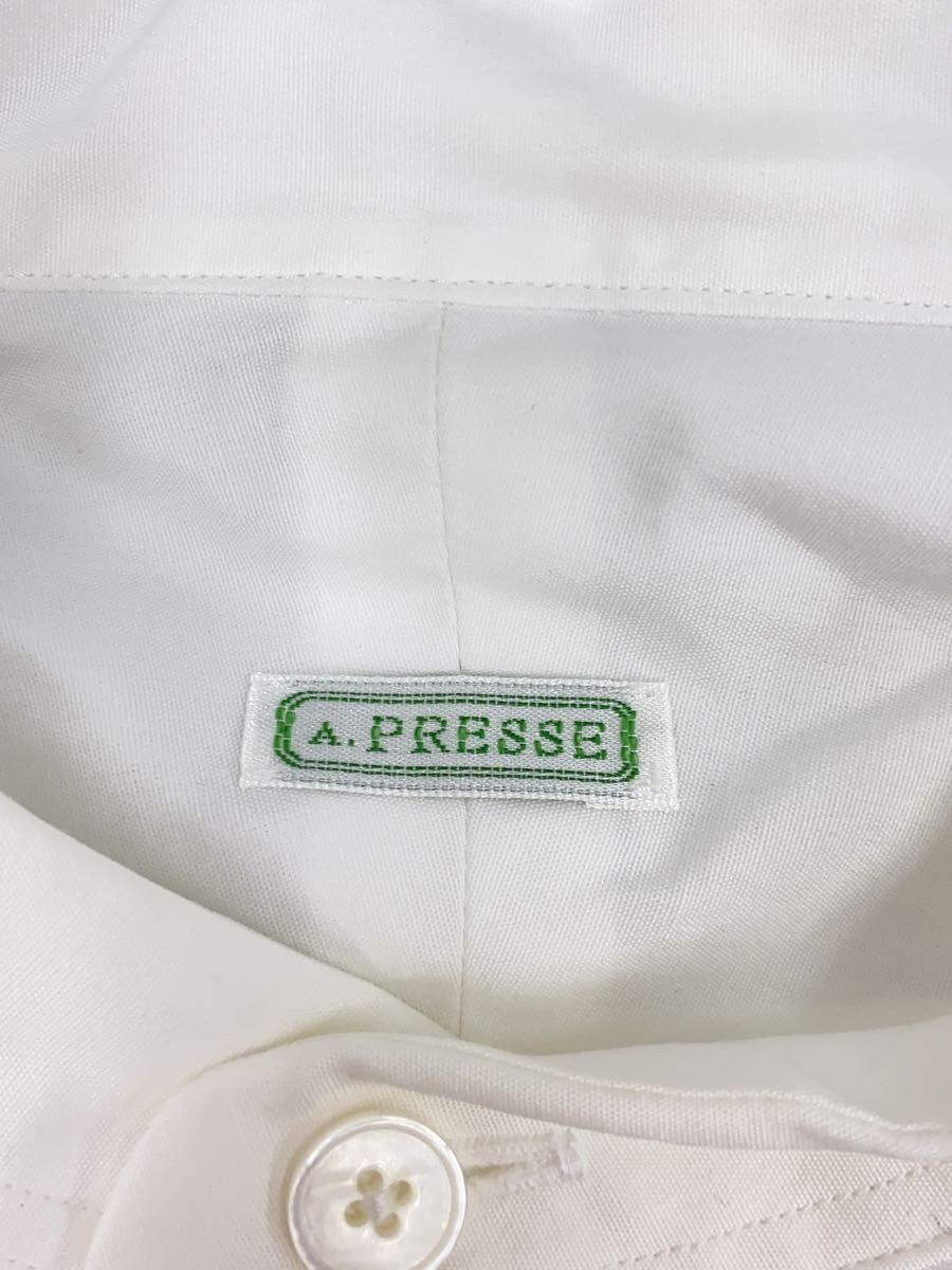 A.PRESSE White Cotton Band Collar Shirt Size US S / EU 44-46 / 1 - 3 Thumbnail