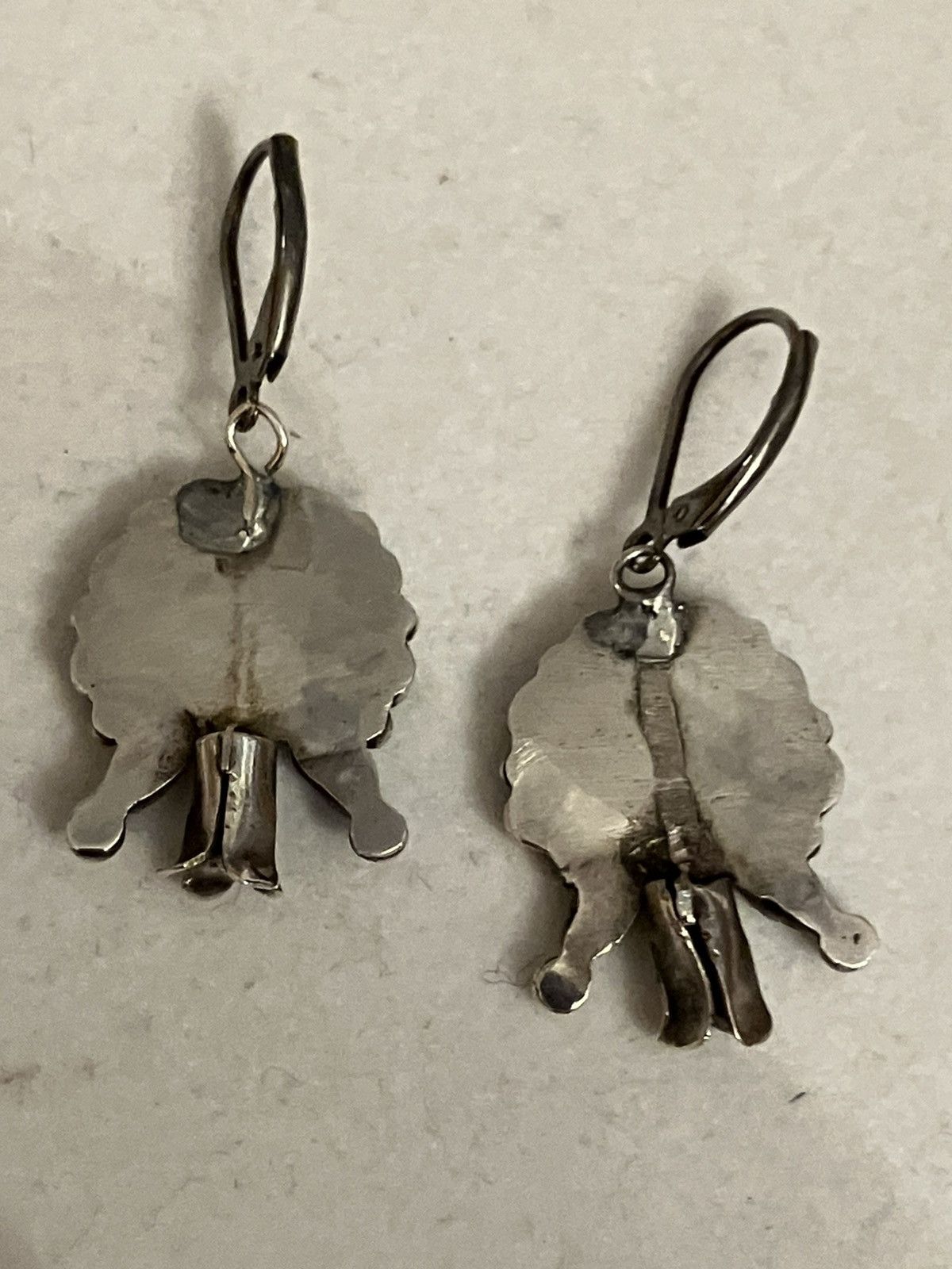 Other Navajo Sleeping Beauty Turquoise Squash Blossom Earrings Size ONE SIZE - 2 Thumbnail