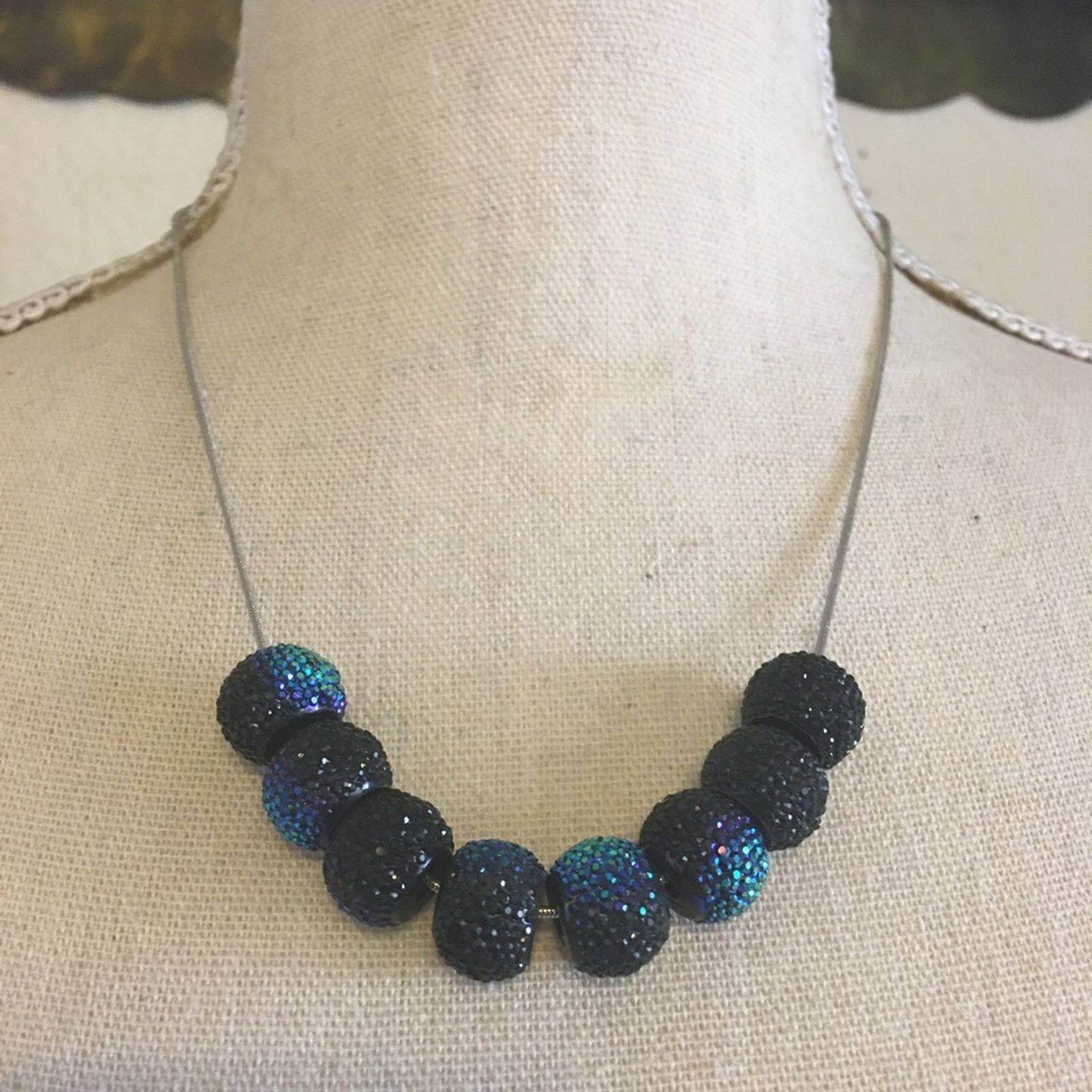 Jewelry Multi sparkle beads on snake chain necklace Size ONE SIZE - 1 Thumbnail