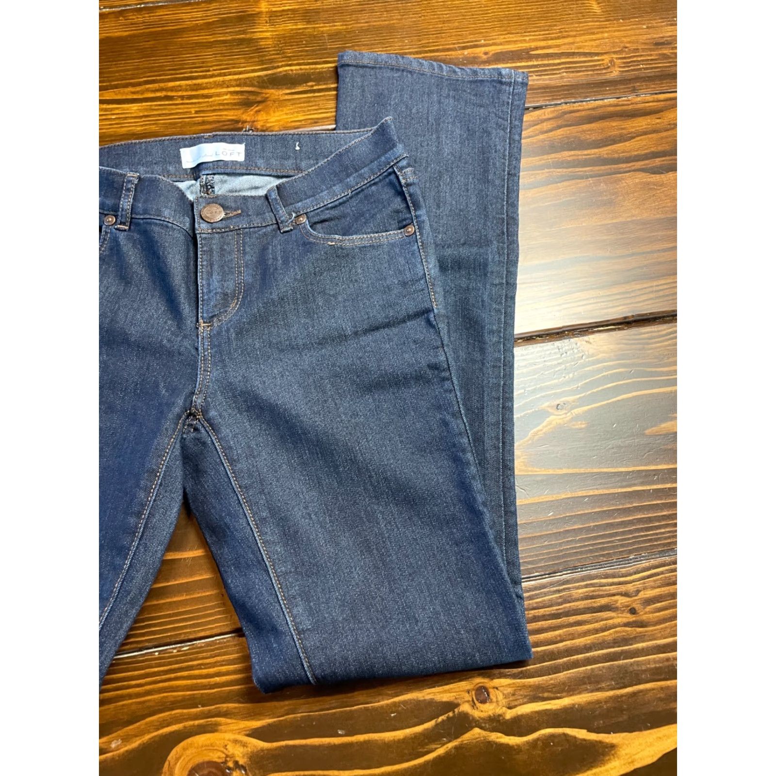 Loft LOFT Jeans Bootcut Navy Blue 25/0 Women's Regular Size 30 in Inseam Stretch Cotton Denim Vintage? No Size 42" / US 20 - 4 Thumbnail