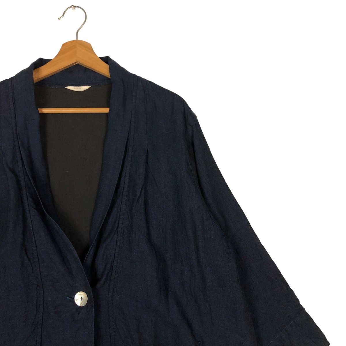 Issey Miyake 🔥Rich Black Long Jacket Double Breast Inspire Issey Miyake Size US M / EU 48-50 / 2 - 6 Thumbnail