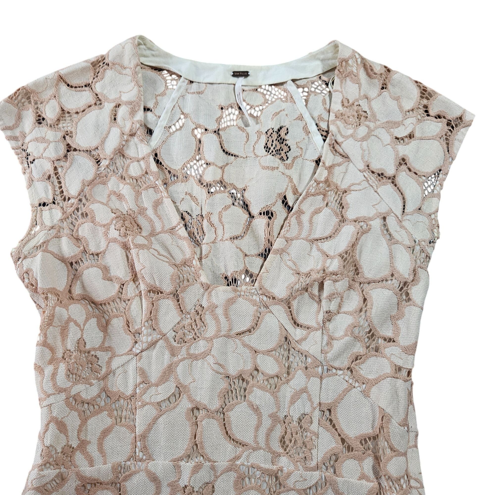 Free People Free People Lace Mini Dress Beige XS Feminine Romantic Boho Size XS / US 0-2 / IT 36-38 - 10 Thumbnail