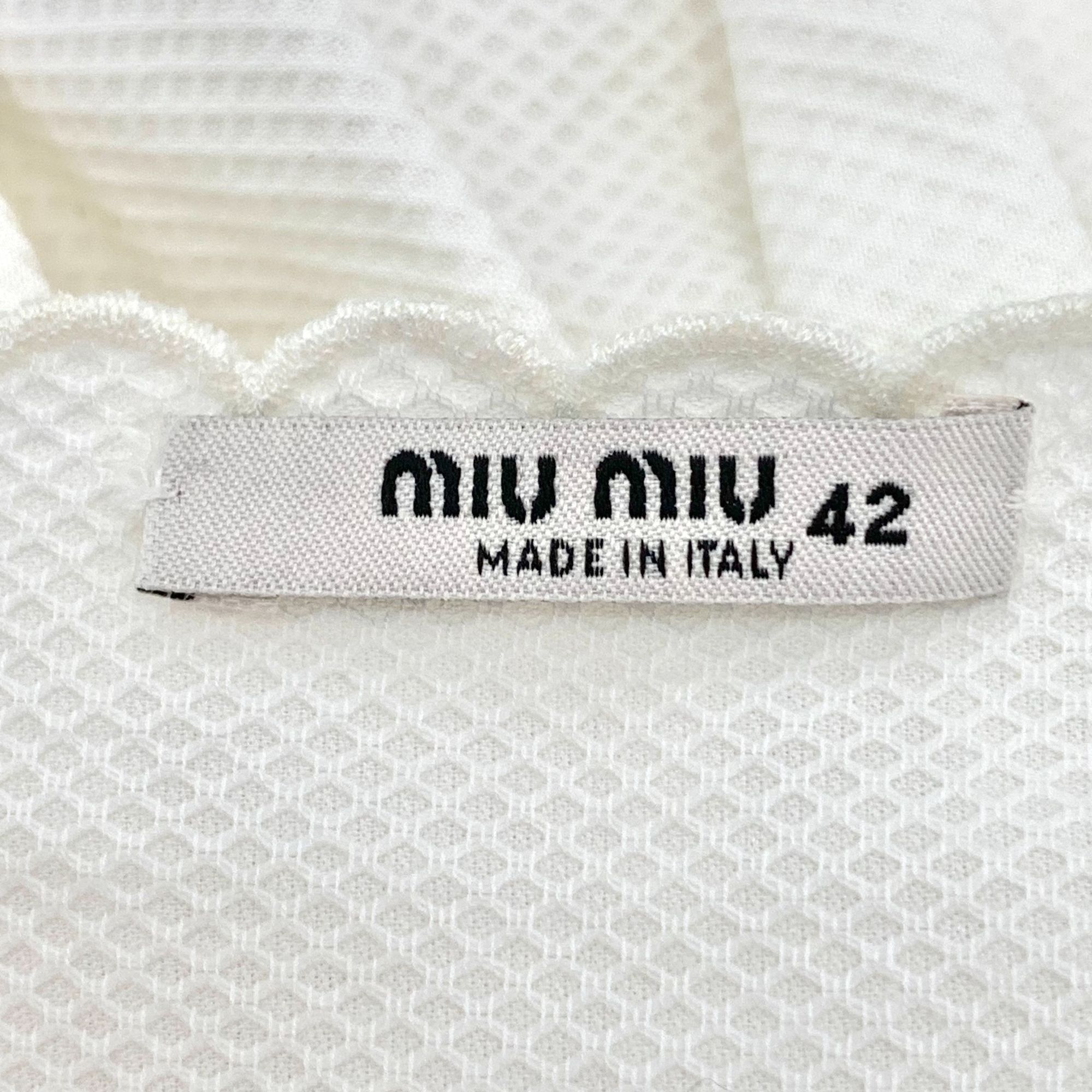Miu Miu H11416 Miu Miu White Sleeveless Midi Wrap Dress Size M / US 6-8 / IT 42-44 - 6 Thumbnail