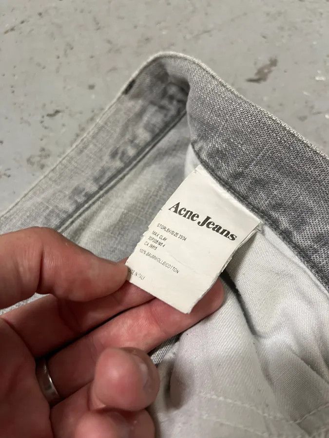 Acne Studios 2000s Acne Studios Max Clay Grey Slim Riped Denim Jeans Size US 32 / EU 48 - 12 Thumbnail