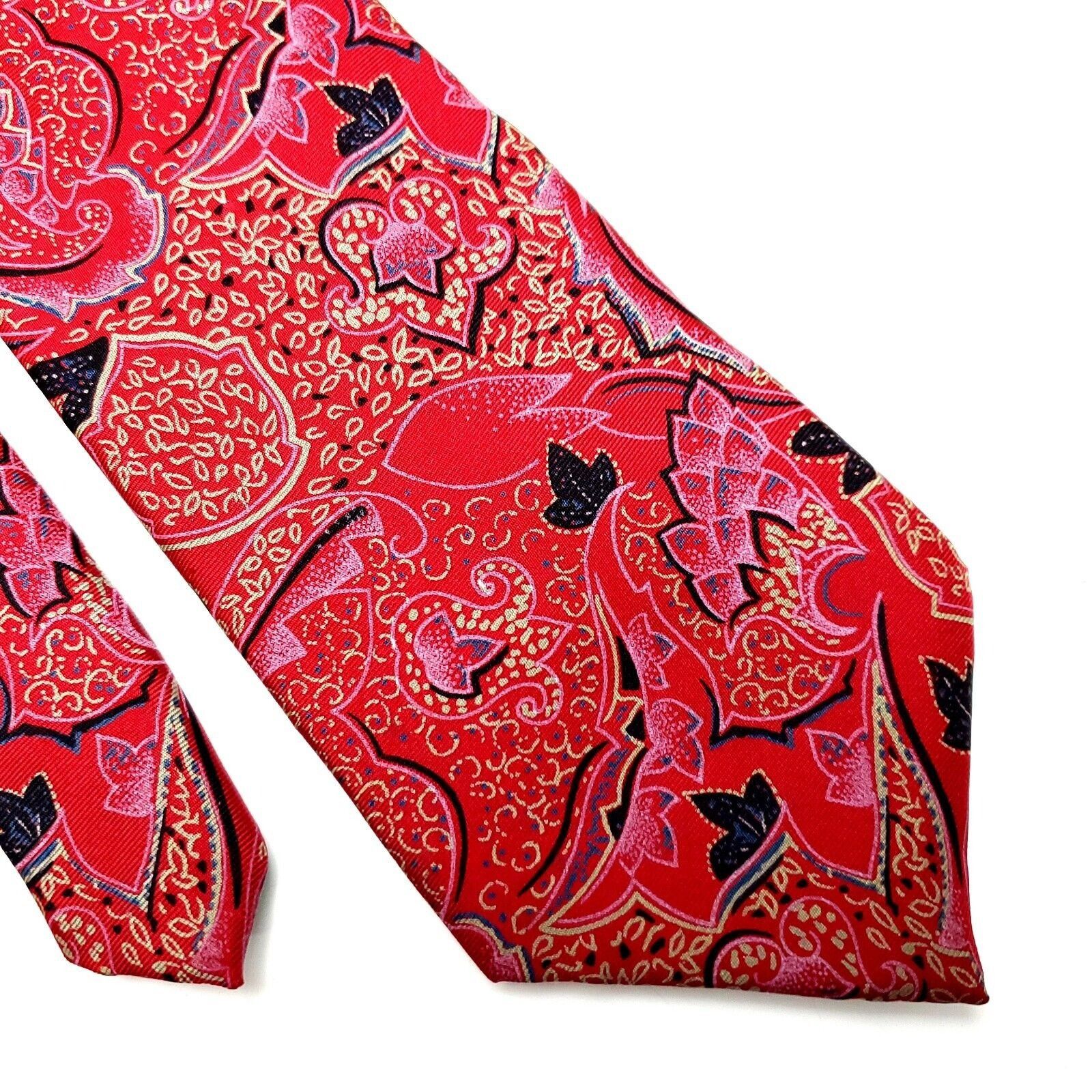 Stafford Stafford Silk Tie Red Paisley Print Size ONE SIZE - 1 Thumbnail