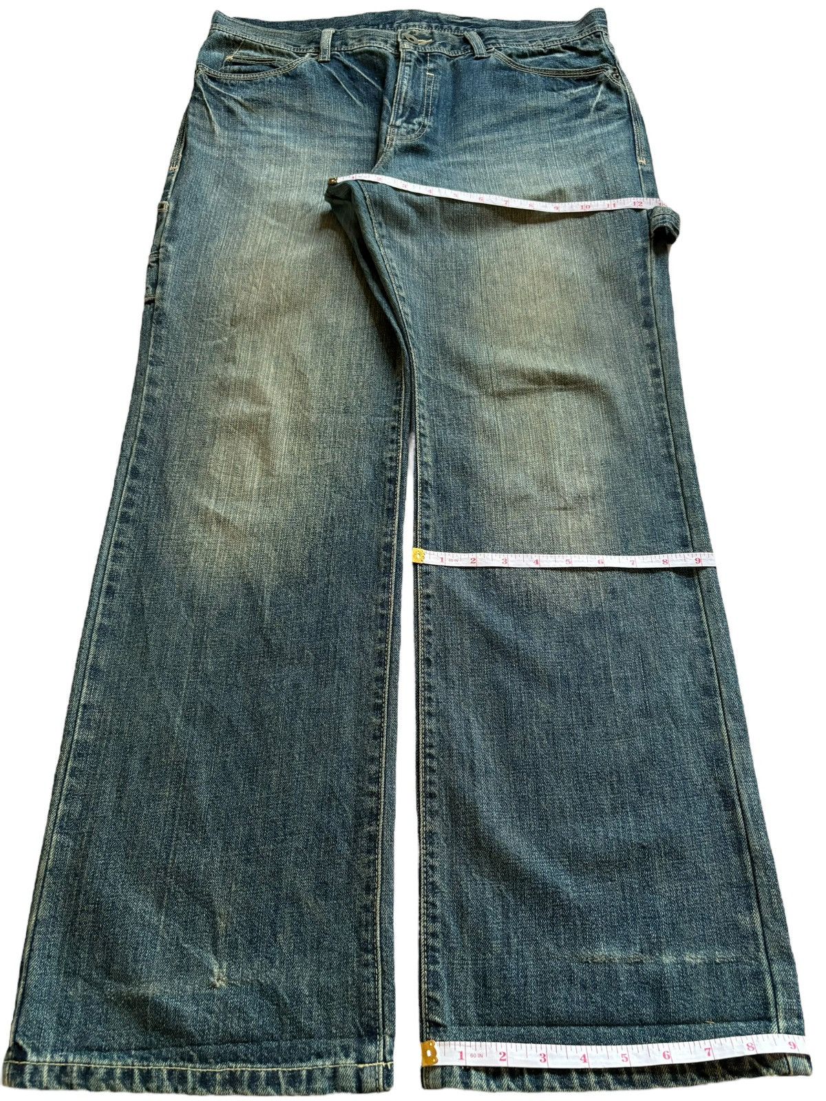 Japanese Brand Vintage Japanese Brand Mud Wash Loose Baggy Carpenter Jeans Size US 35 - 14 Thumbnail