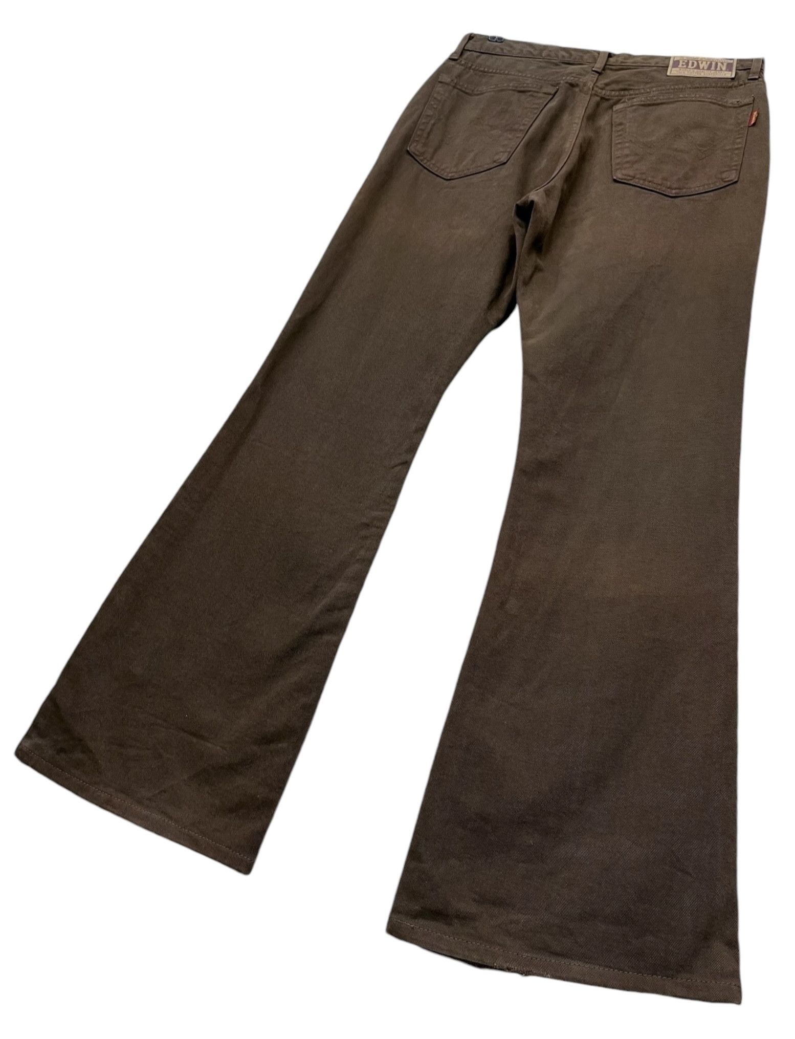 Edwin 🔥VERY RARE🔥Vintage EDWIN Ultra FLARE Rusty Brown Denim 💥 Size US 31 - 5 Thumbnail