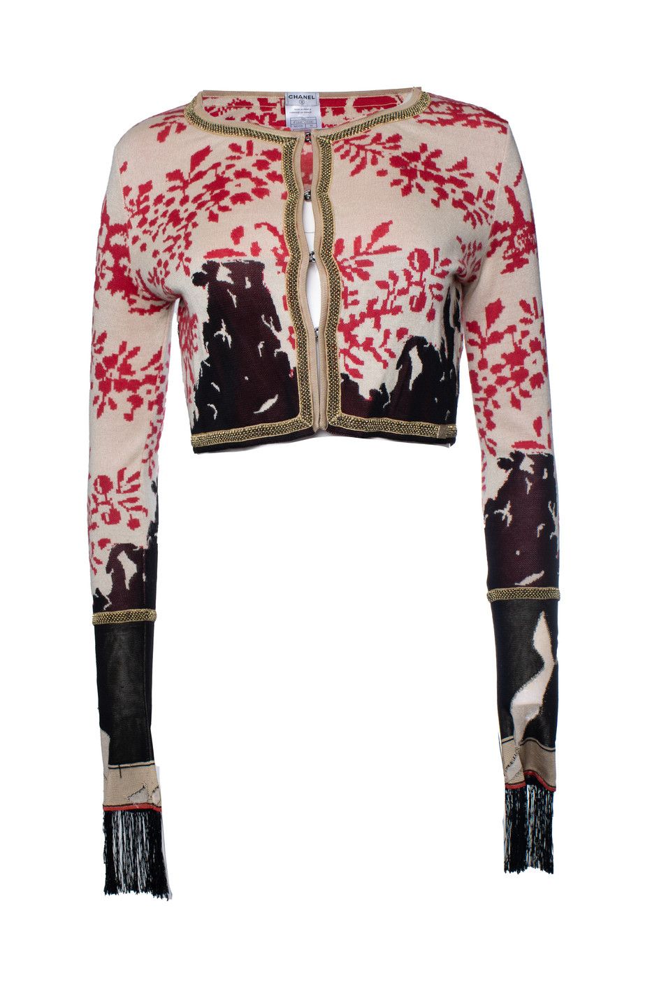 Chanel Chanel, silk and cashmere floral printed cardigan Size S / US 4 / IT 40 - 1 Thumbnail