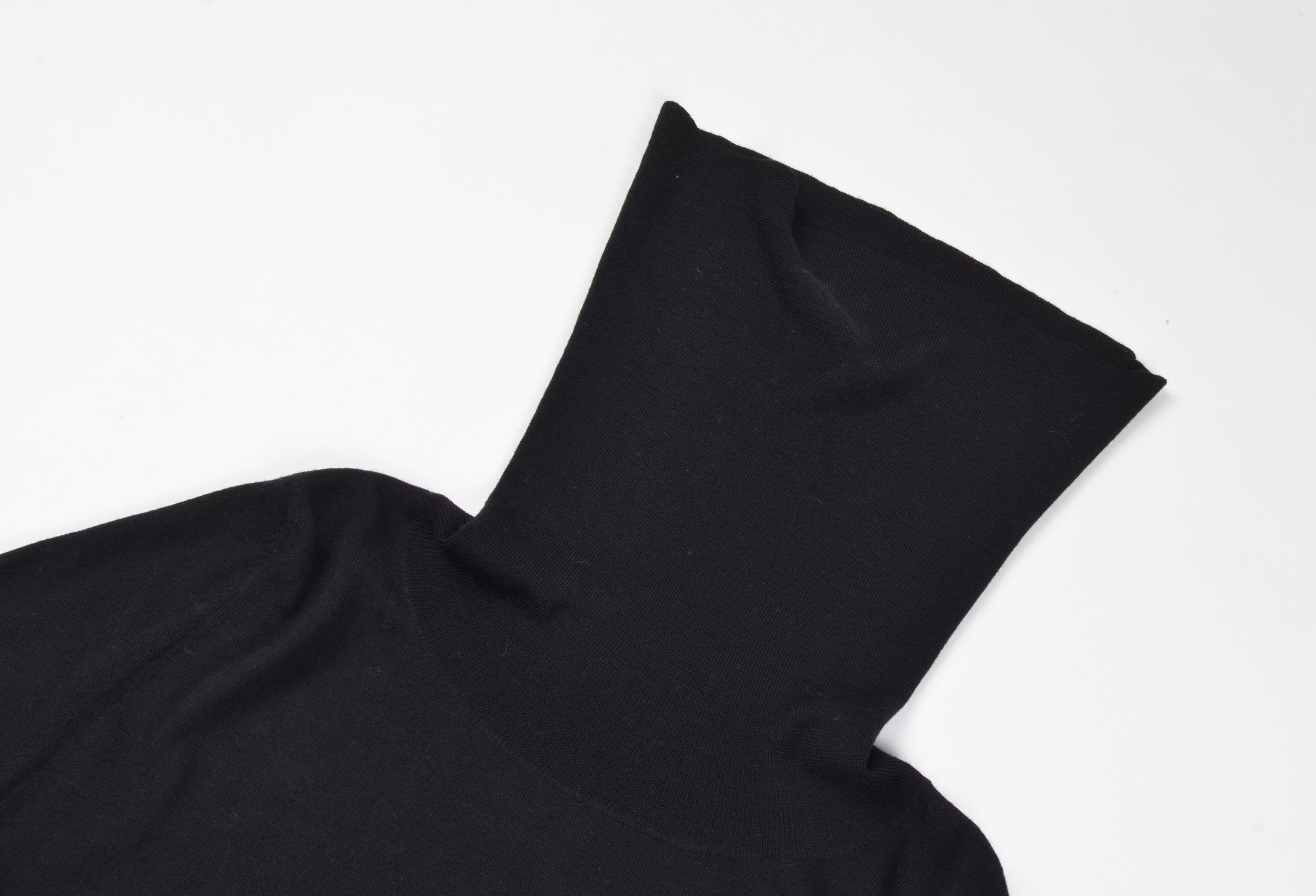 DKNY DKNY Black Merino Wool Turtleneck Cape Sweater Poncho Top Size M / US 6-8 / IT 42-44 - 5 Thumbnail