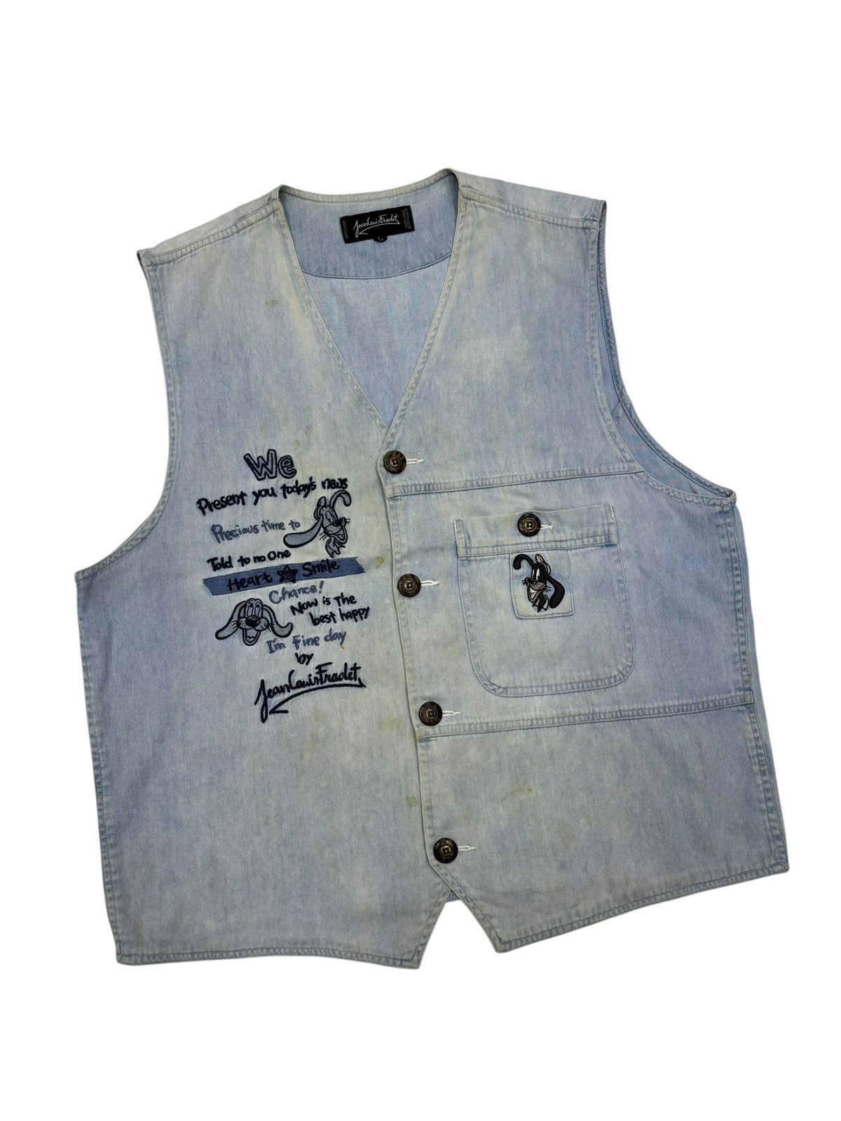 Jean Charles De Castelbajac Jeans Louis Fradet Denim Vest Size US M / EU 48-50 / 2 - 2 Thumbnail