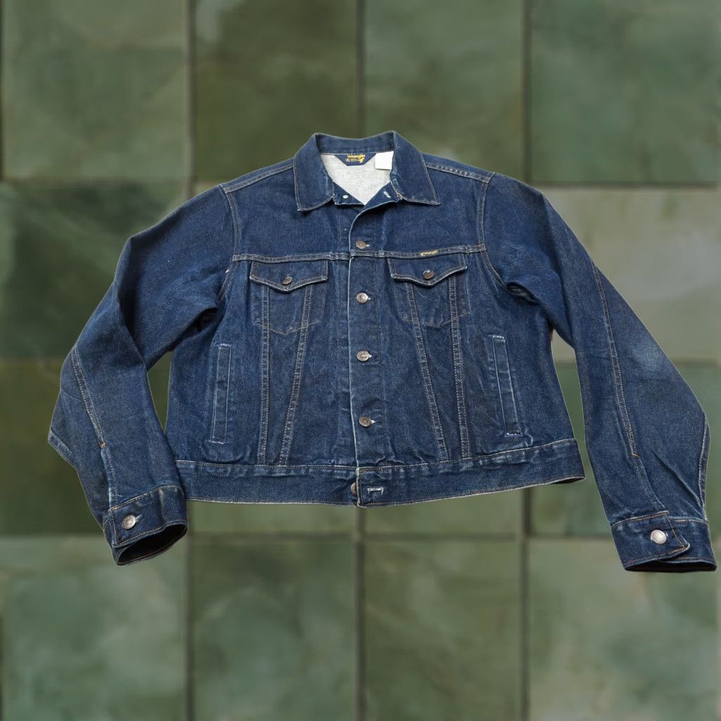 Wrangler Vintage Wrangler Jacket Mens 46 Blue Denim Trucker Button-Front 14oz USA Size US S / EU 44-46 / 1 - 1 Thumbnail