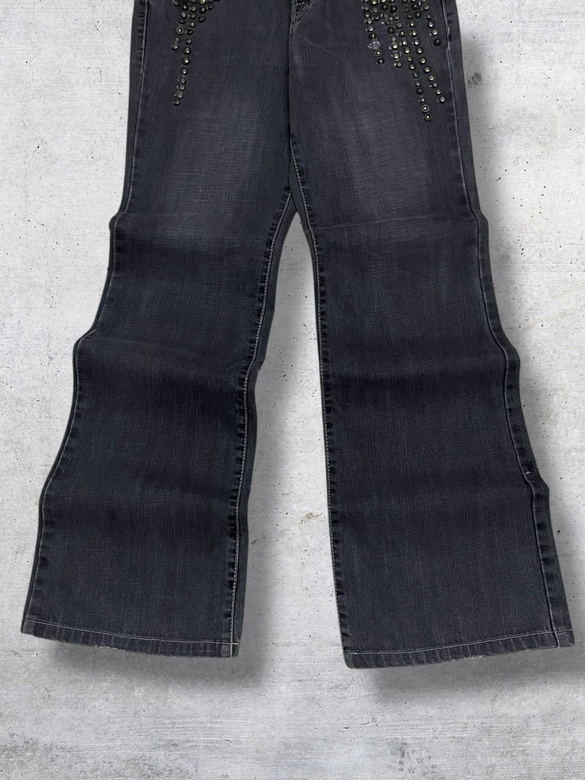 Japanese Brand 90S PUNK-ROCK INFLUENCES EKDUTIN STUDDED FLARED JAPAN DENIM Size US 28 / EU 44 - 3 Thumbnail
