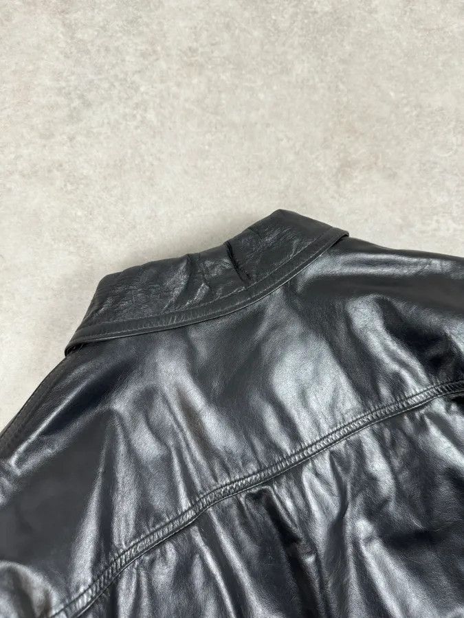 Gianfranco Ferre 2000s Gianfranco Ferré Black Leather Trucker Jacket Size US M / EU 48-50 / 2 - 7 Thumbnail
